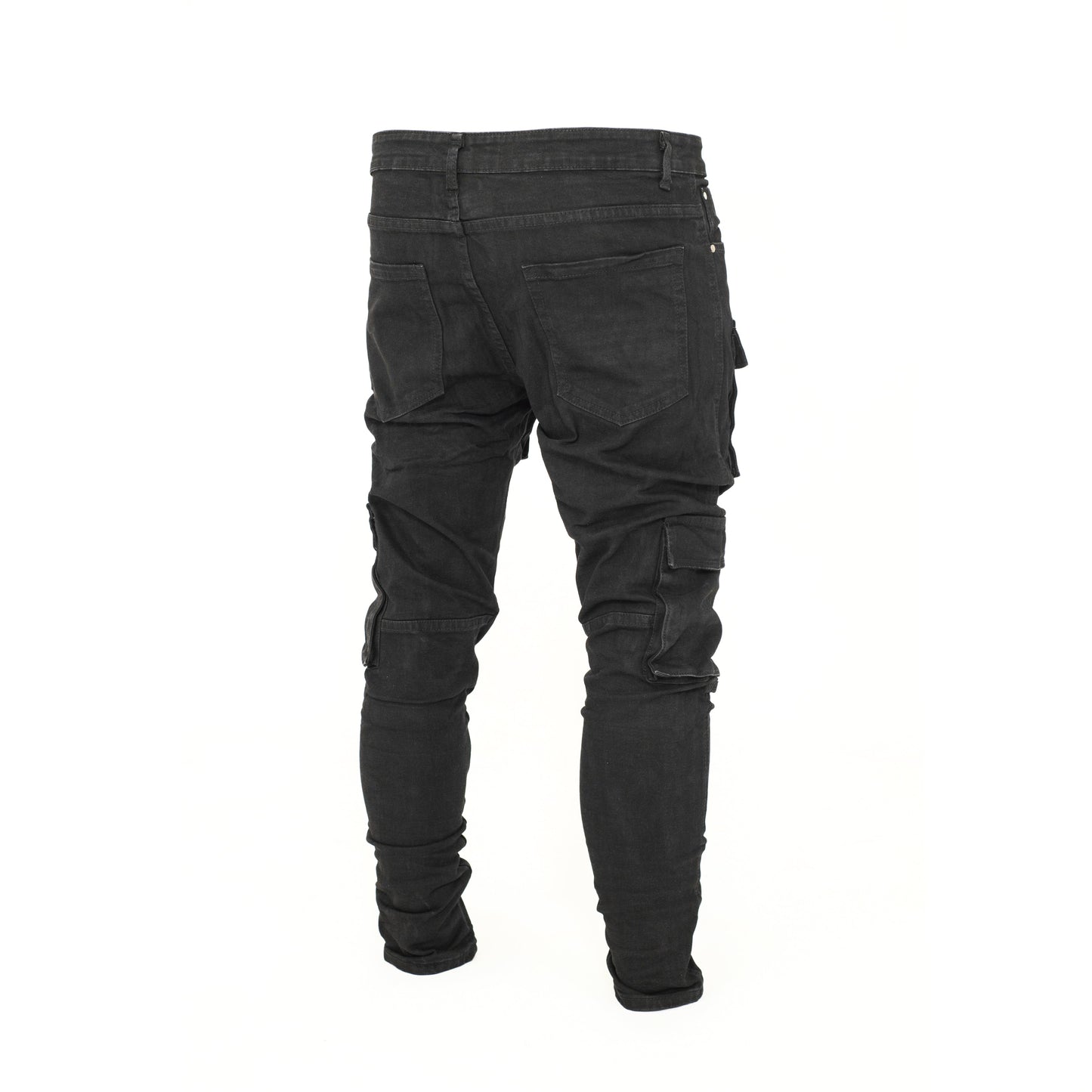 Men’s Multi Pocket Cargo Style Skinny Fit Denim Jeans.