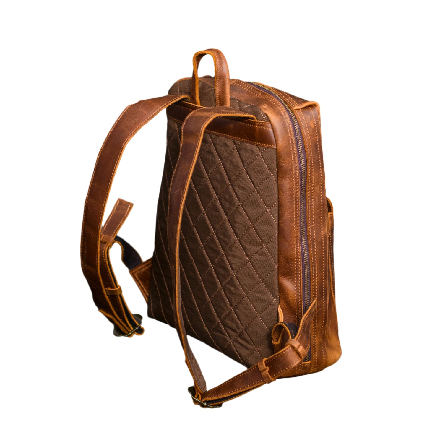 Vintage Style Leather Laptop Backpack