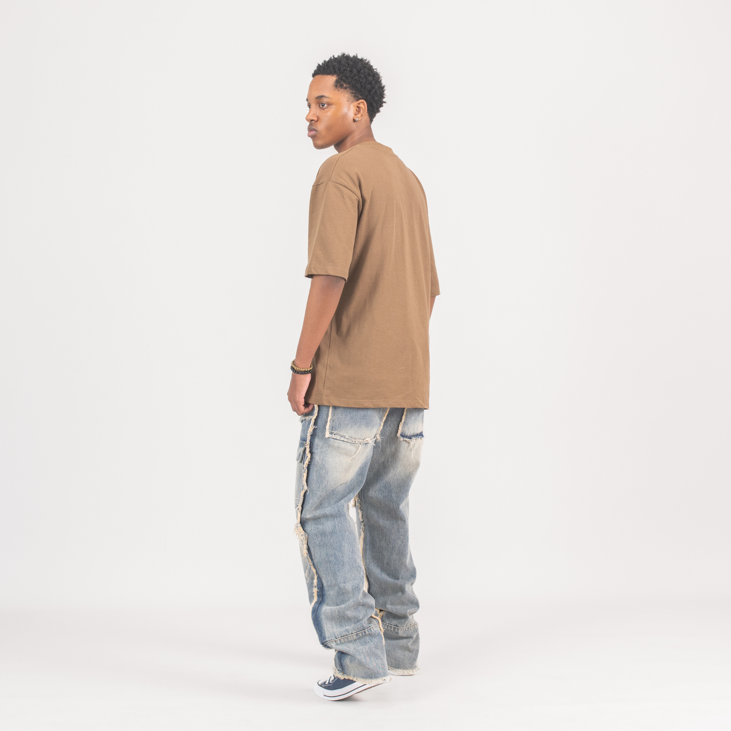 Men’s Raw Edge Multi-Pocket Utility Denim Jeans