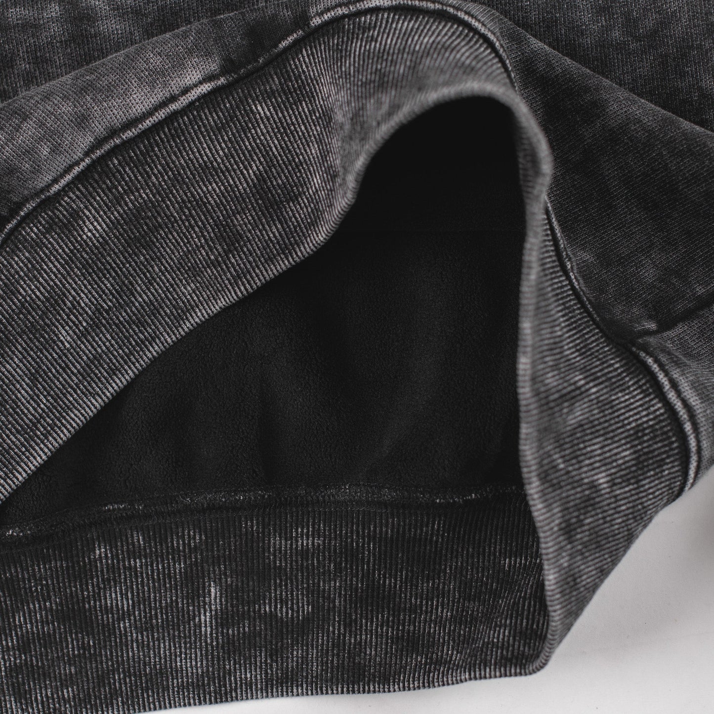 Washed Black Snap-Up Mock Neck Sweatshirt – “Formation W” Series