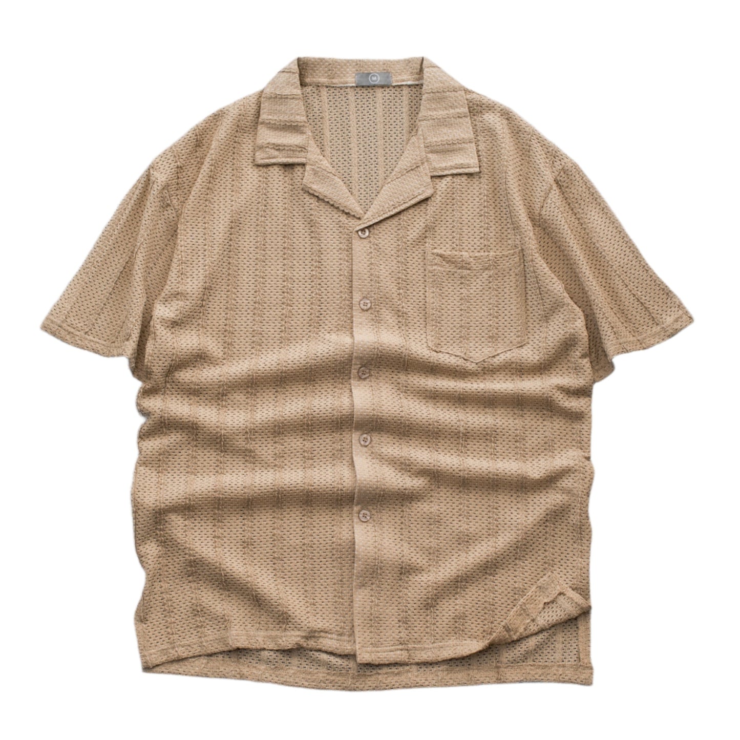 Men’s Textured Mesh Button-Up Shirt
