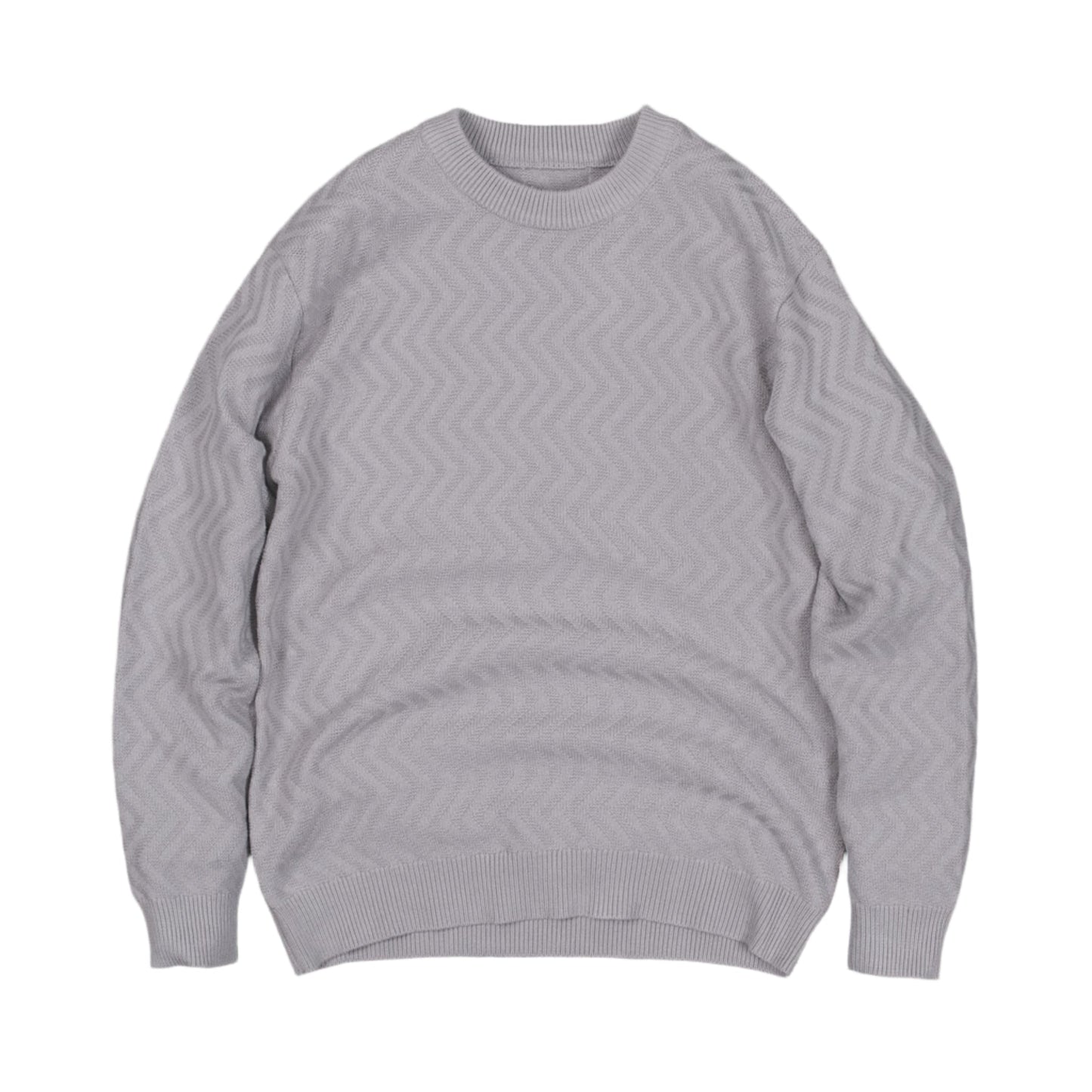 Zigzag Textured Knit Sweater