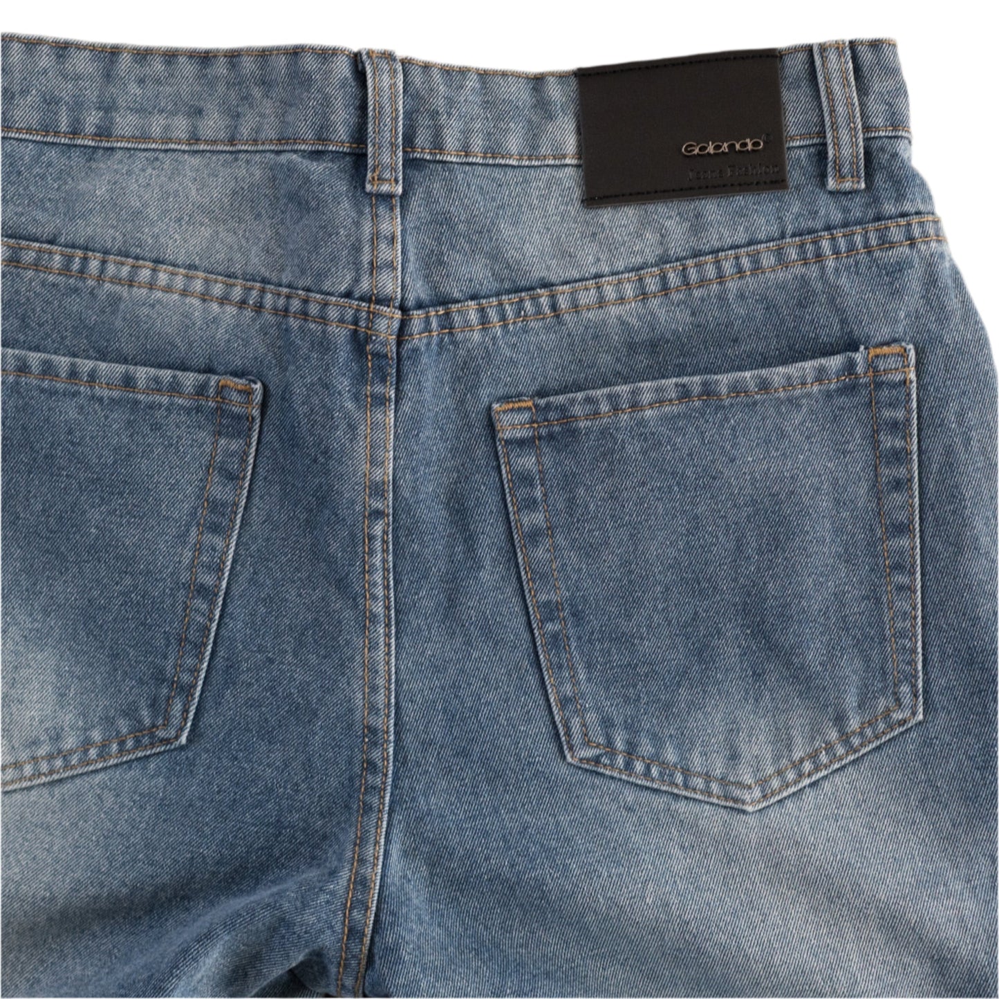 Men’s Rugged Distressed Patchwork Denim Jeans