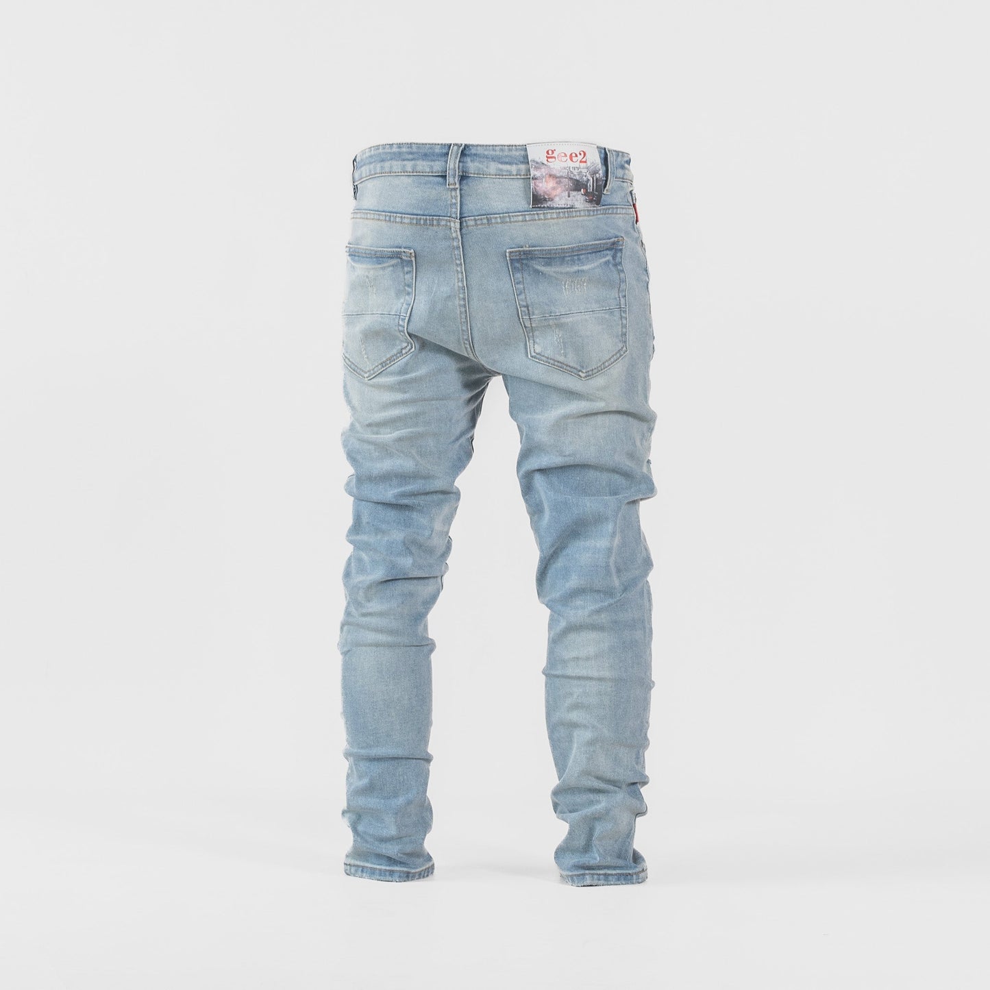 Glacier Fade Distressed Skinny Denim