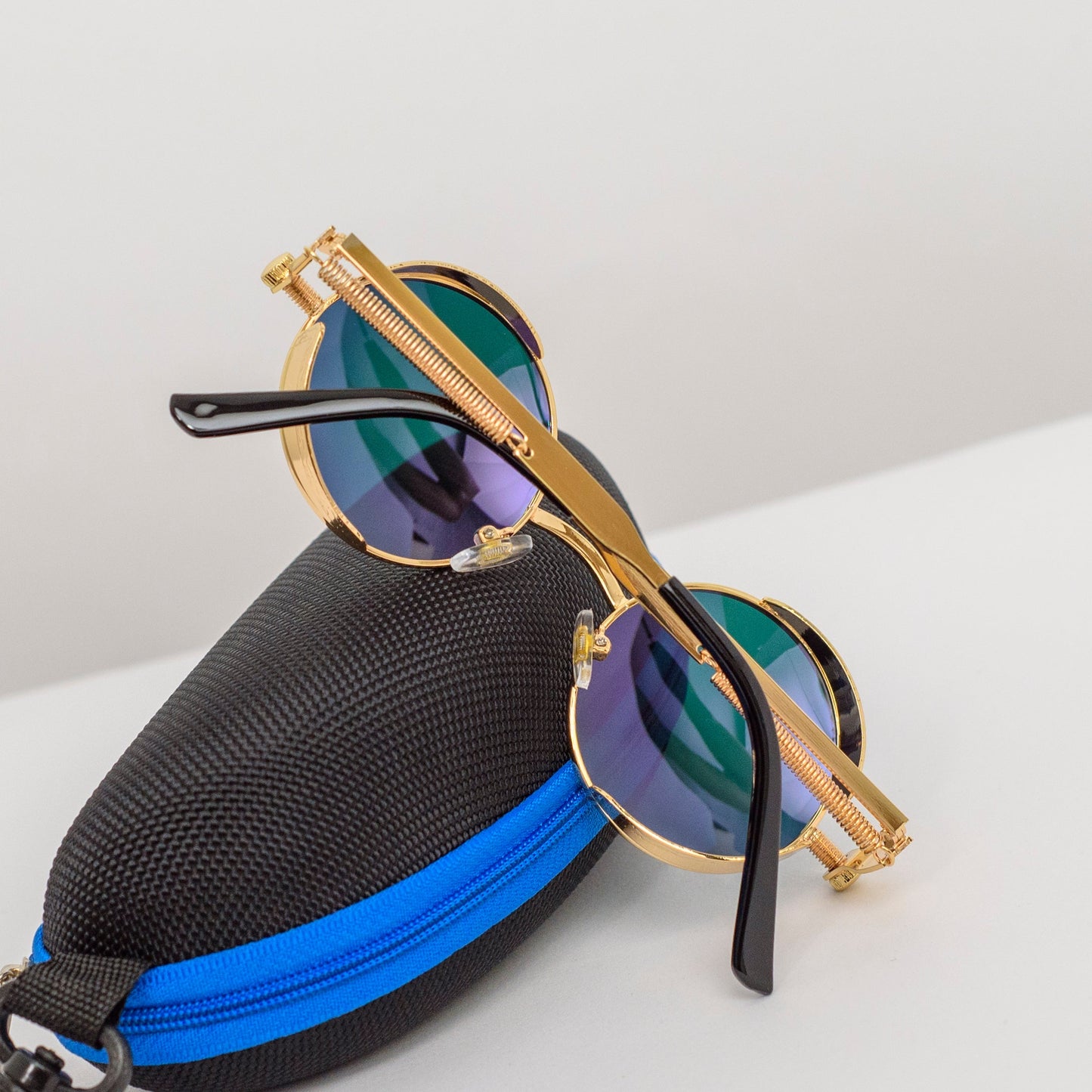 Mirrored Steampunk Round Sunglasses