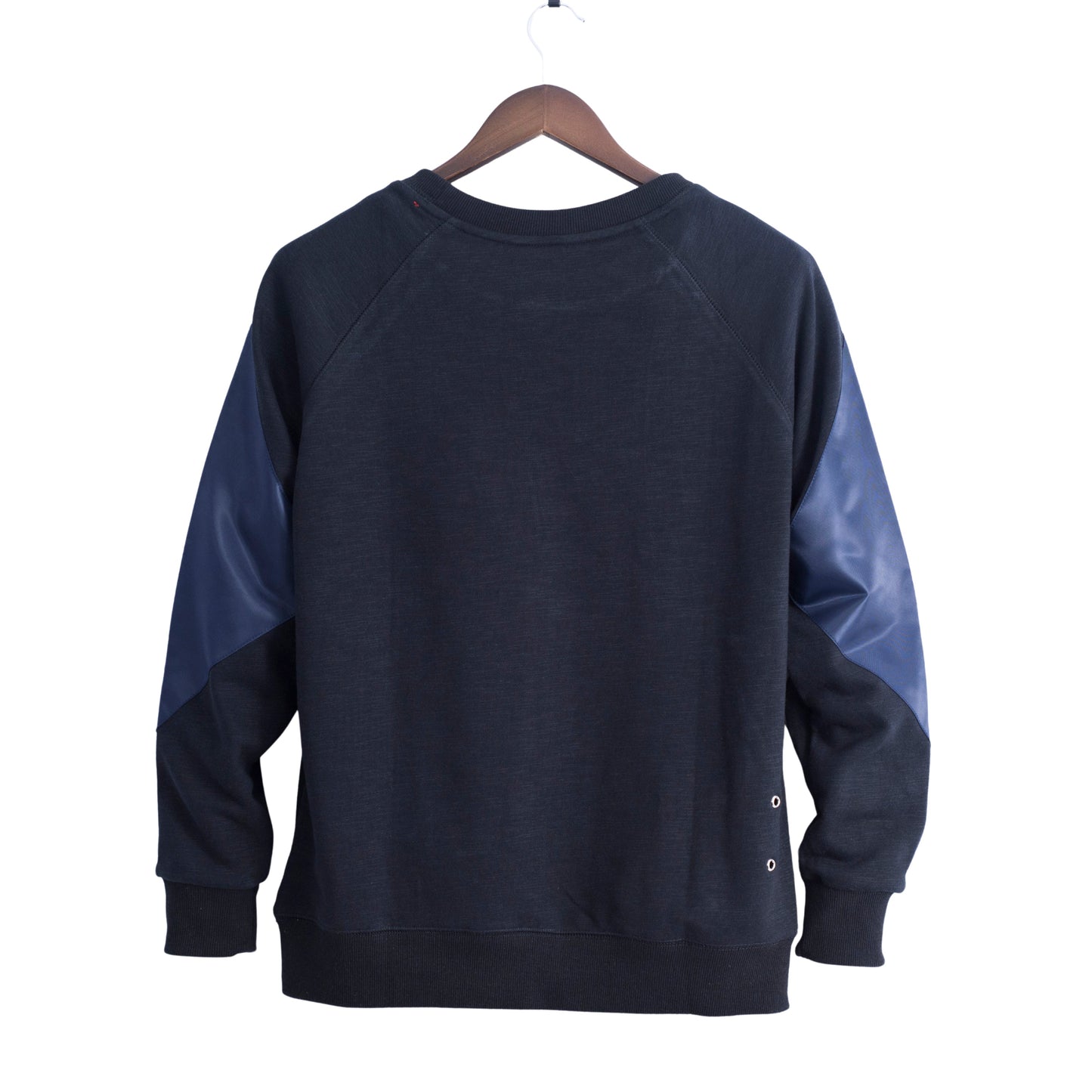 Men’s Crew Neck Solid Color Zip Pocket Sweatshirt.