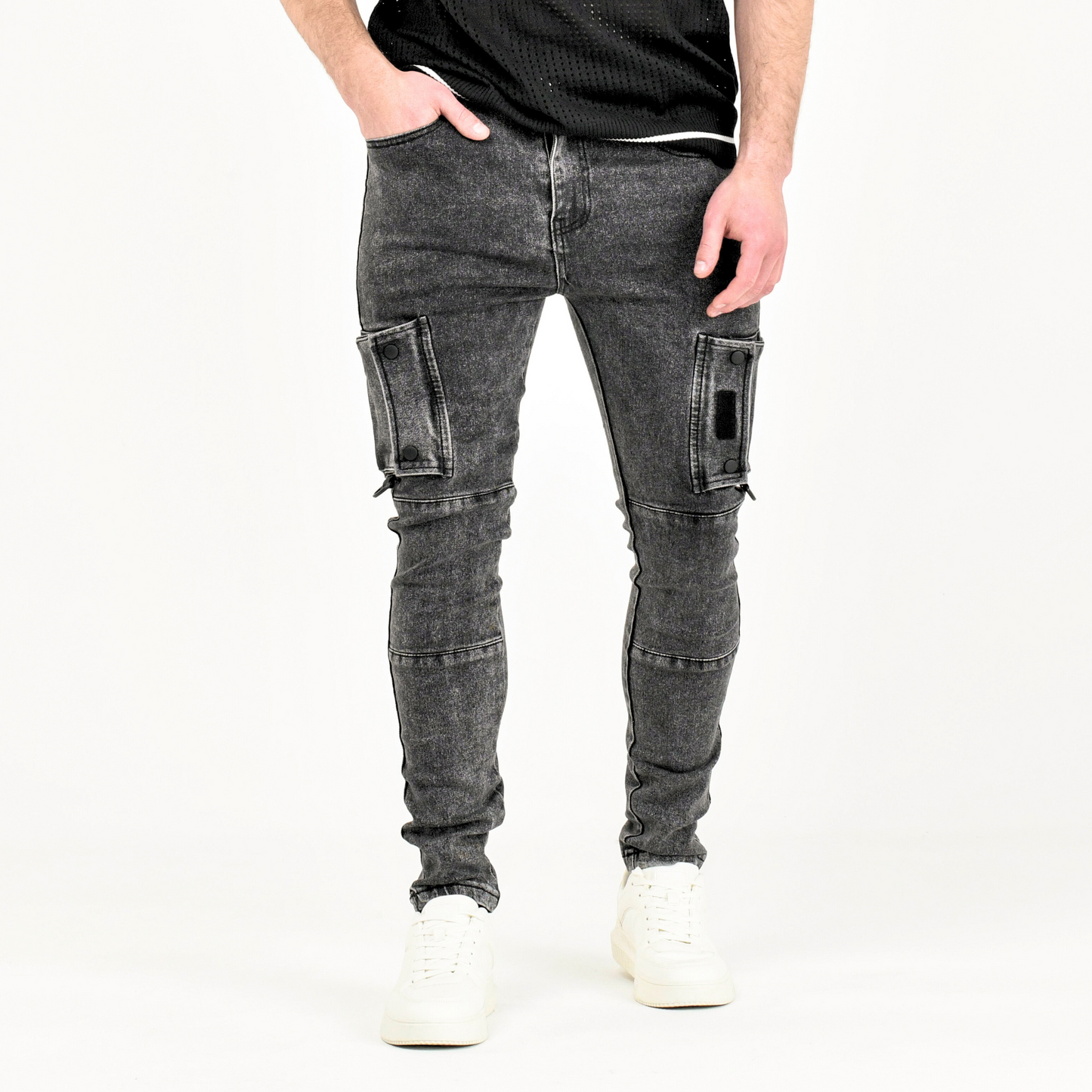 Urban Tactical Slim Fit Cargo Denim