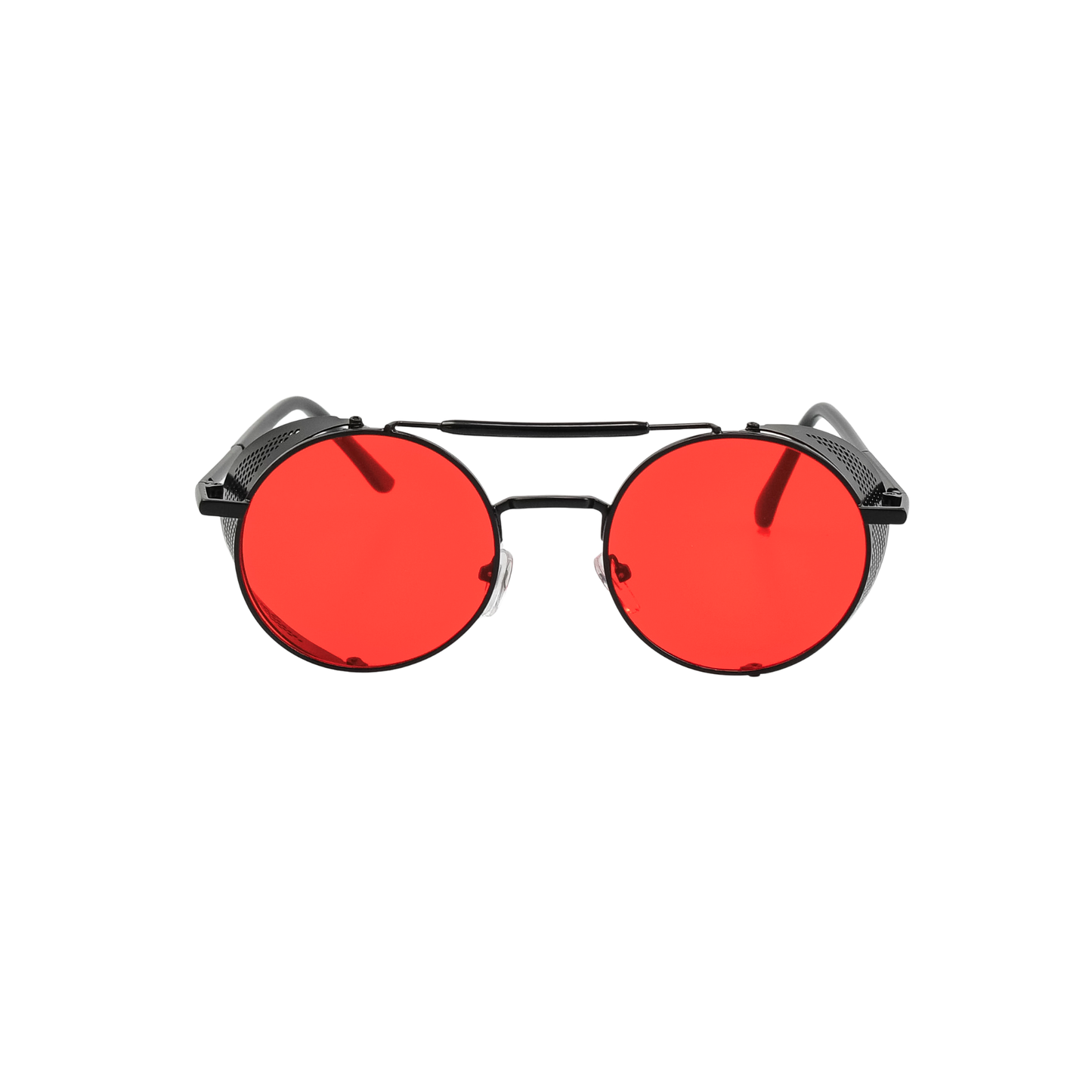 Retro Steampunk Side-Shield Round Sunglasses