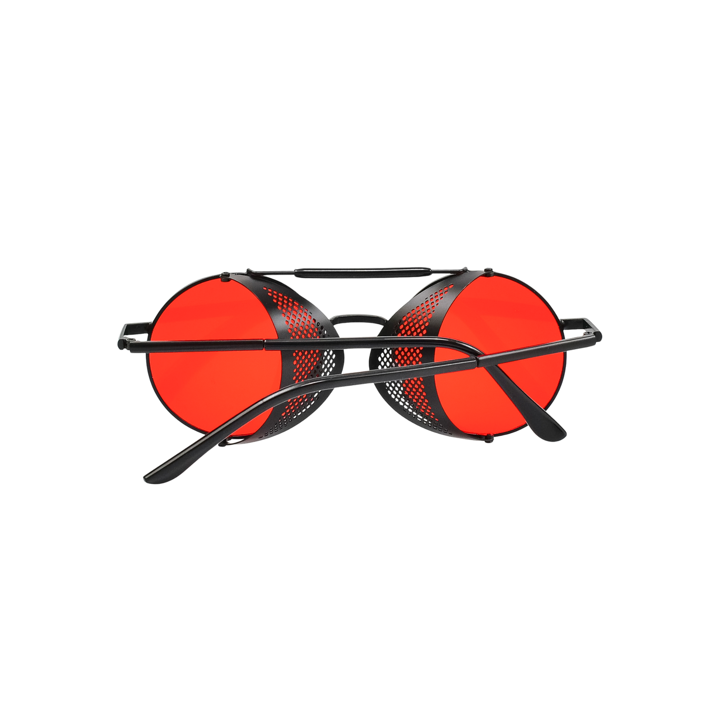 Retro Steampunk Side-Shield Round Sunglasses
