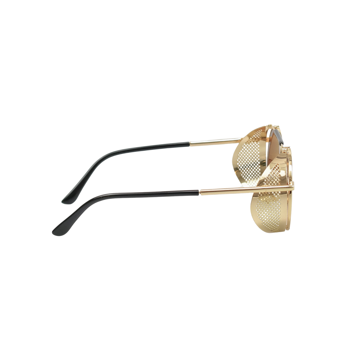 Retro Steampunk Side-Shield Round Sunglasses