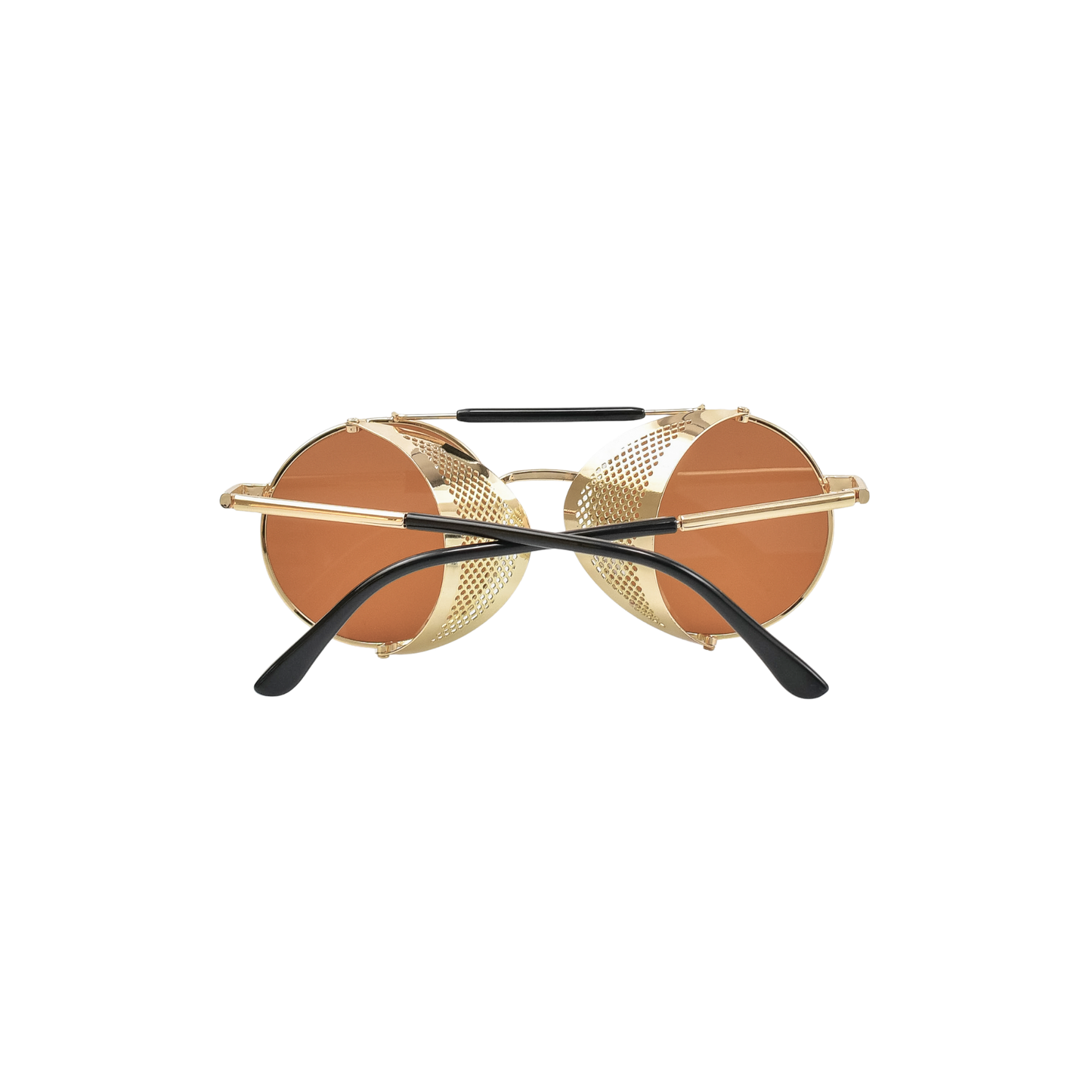 Retro Steampunk Side-Shield Round Sunglasses