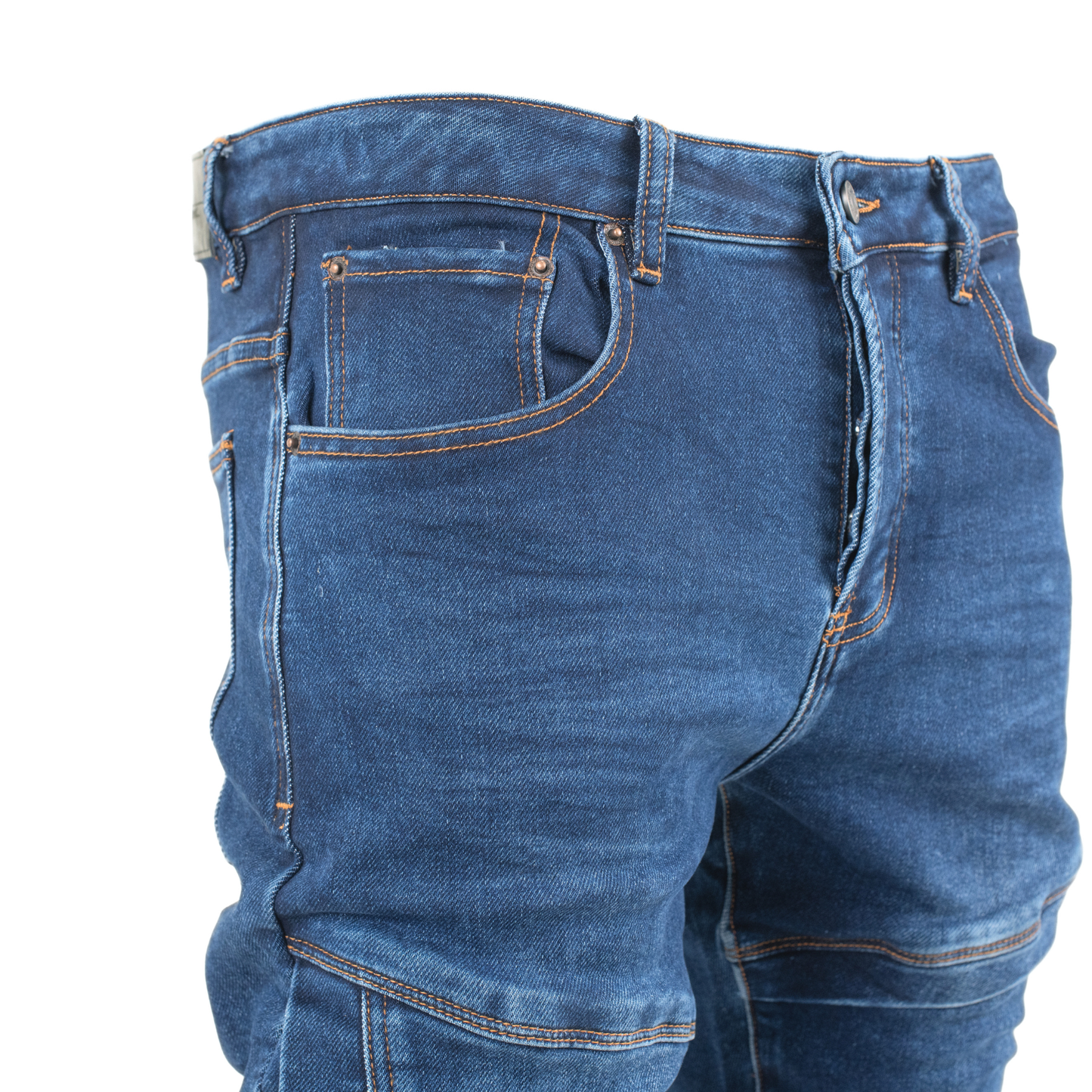 Blue Matrix Panel Skinny Denim