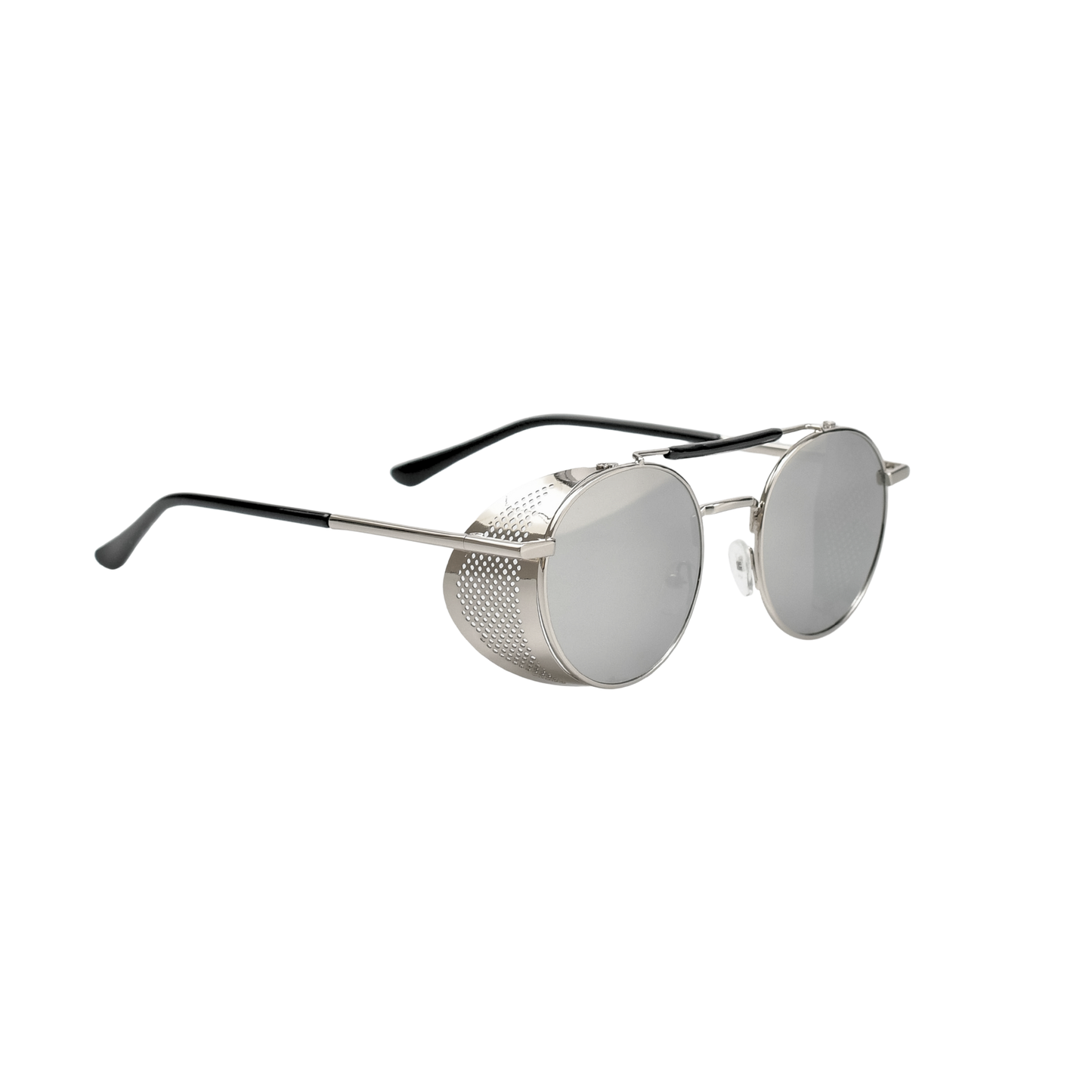Retro Steampunk Side-Shield Round Sunglasses