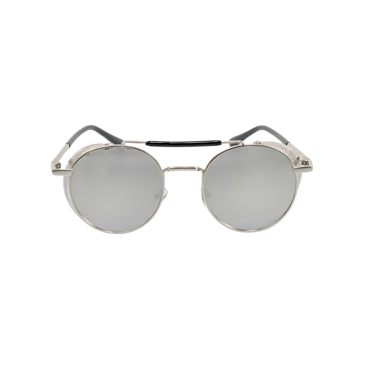 Retro Steampunk Side-Shield Round Sunglasses