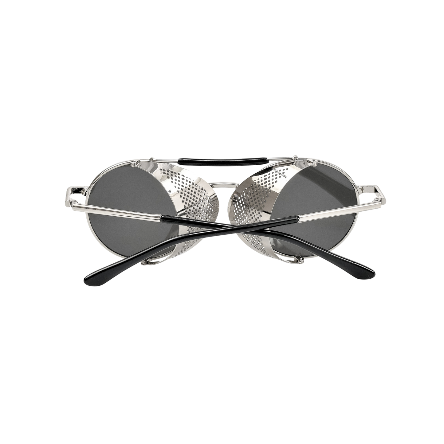 Retro Steampunk Side-Shield Round Sunglasses