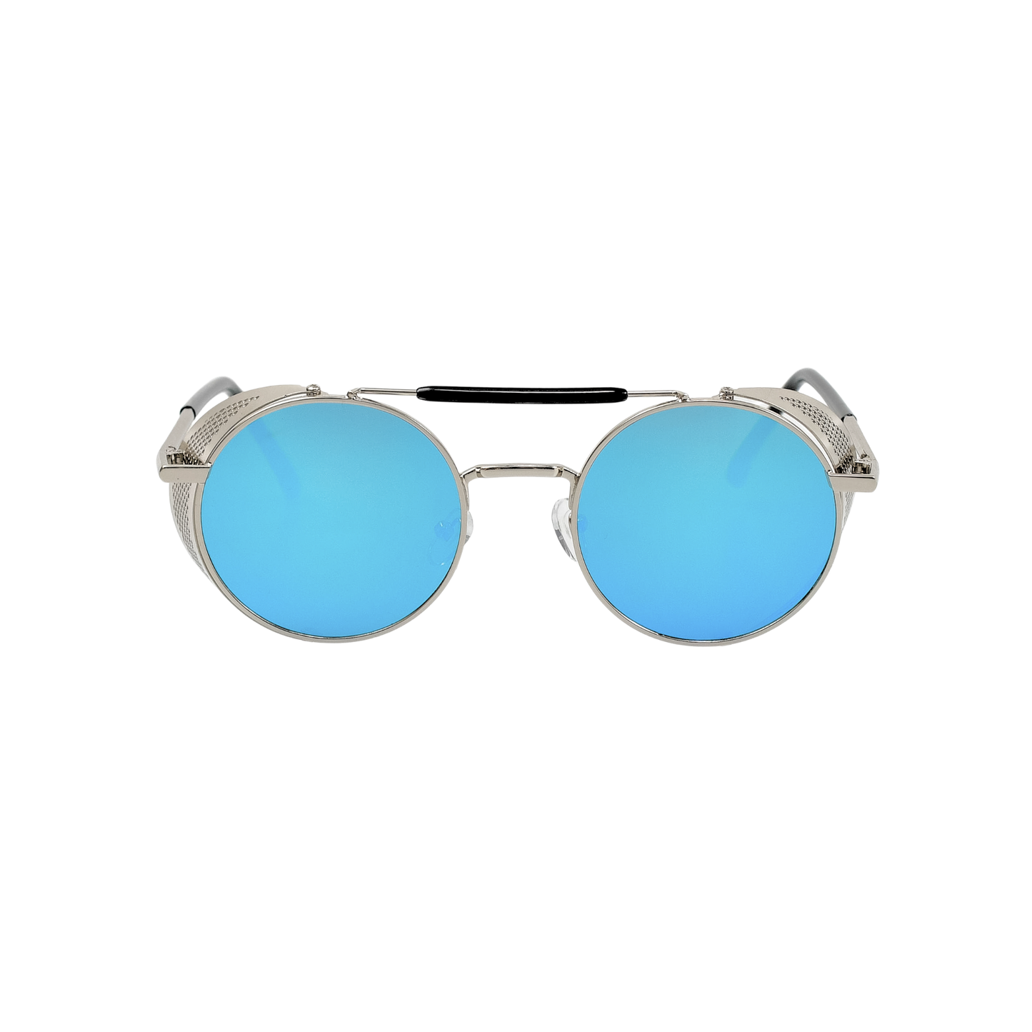 Retro Steampunk Side-Shield Round Sunglasses
