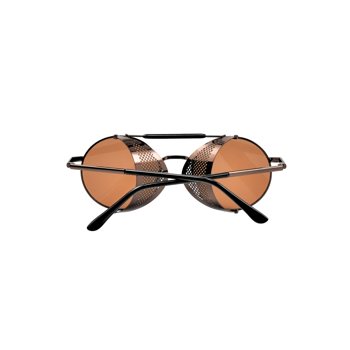 Retro Steampunk Side-Shield Round Sunglasses