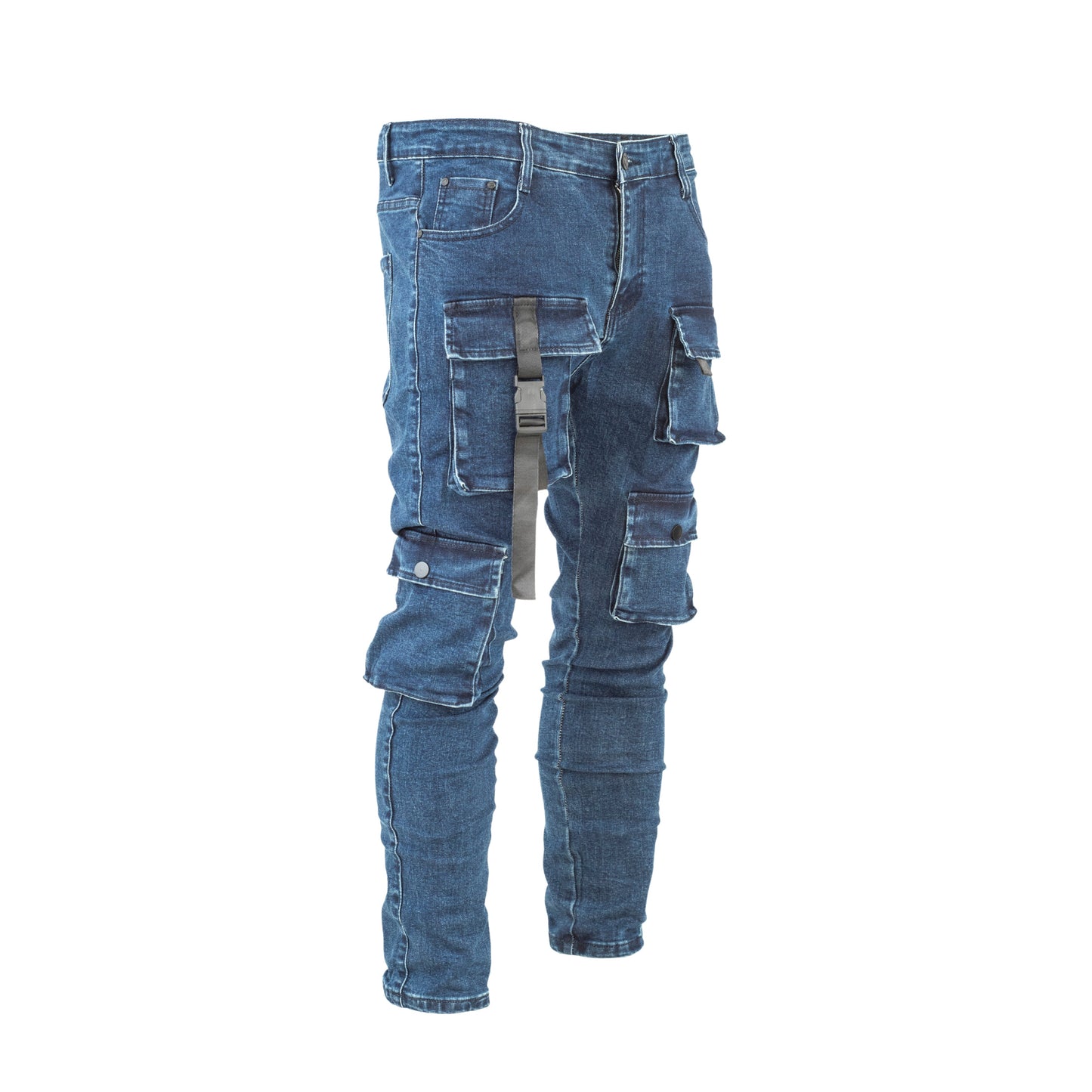 Men’s Skinny Multi-Pocket Cargo Duffey Denim Jeans ONLY