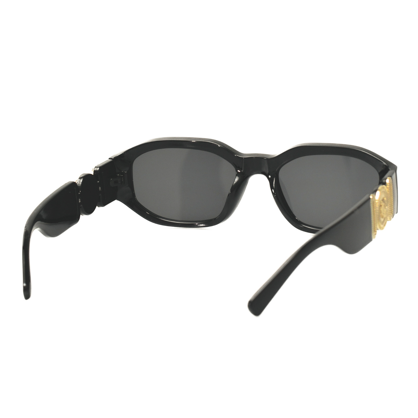 Luxe Medallion Retro Black Sunglasses
