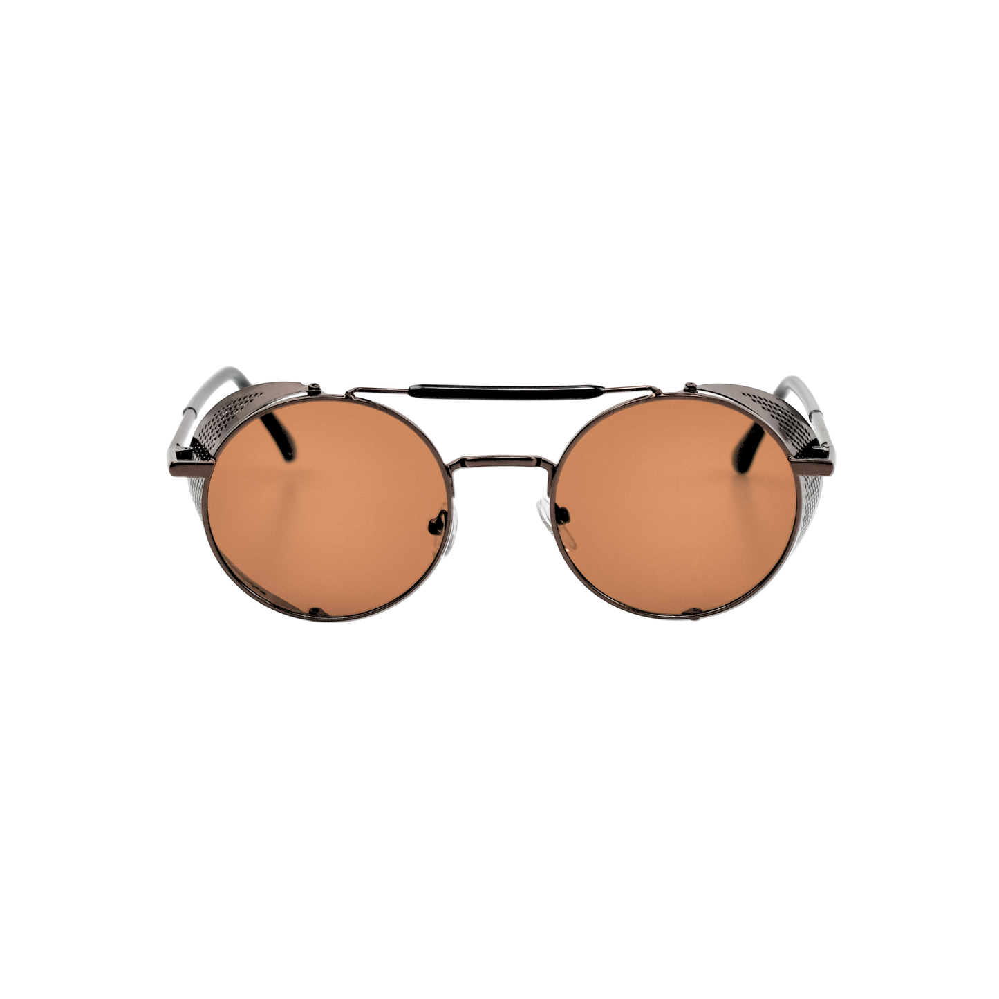 Retro Steampunk Side-Shield Round Sunglasses