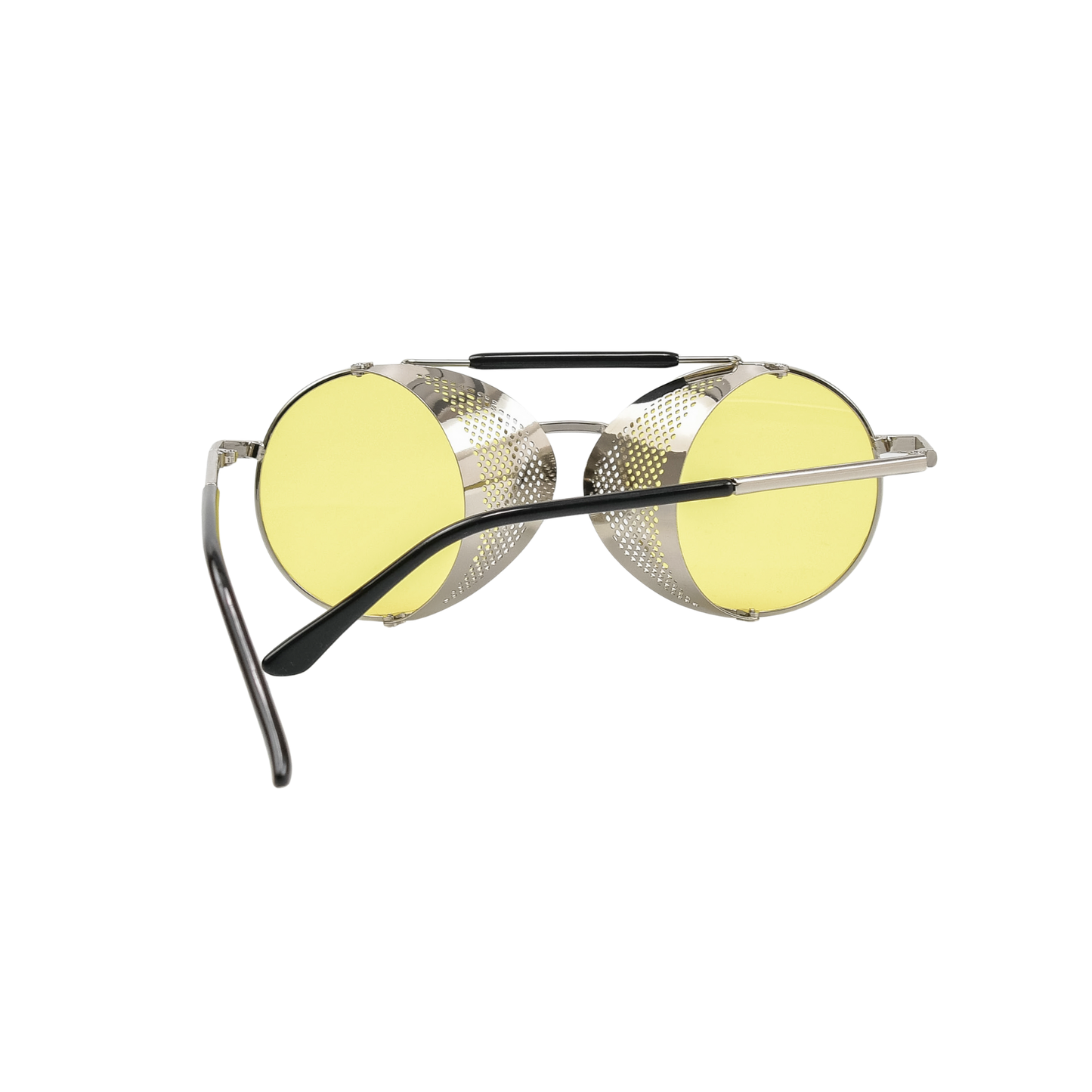 Retro Steampunk Side-Shield Round Sunglasses