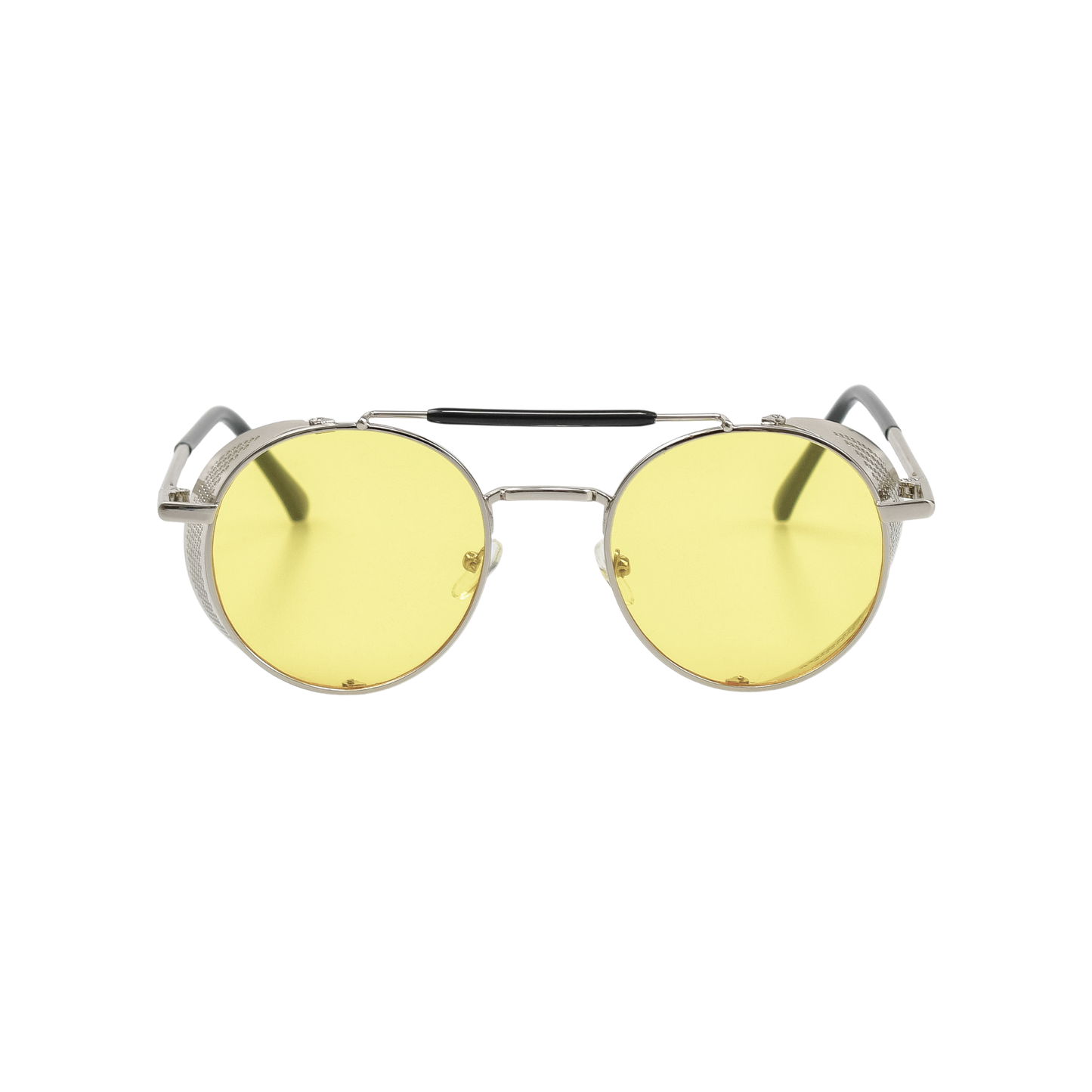 Retro Steampunk Side-Shield Round Sunglasses