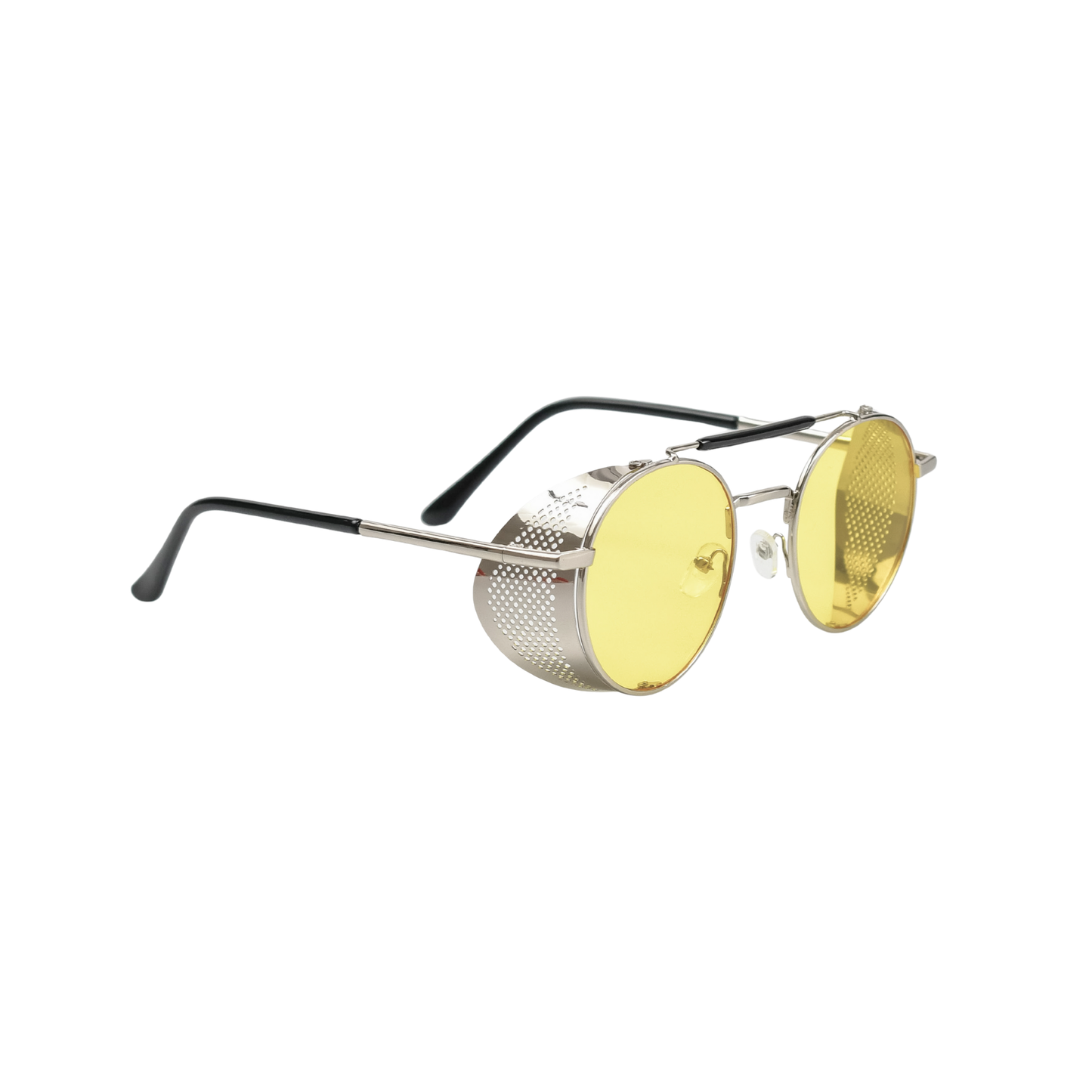 Retro Steampunk Side-Shield Round Sunglasses