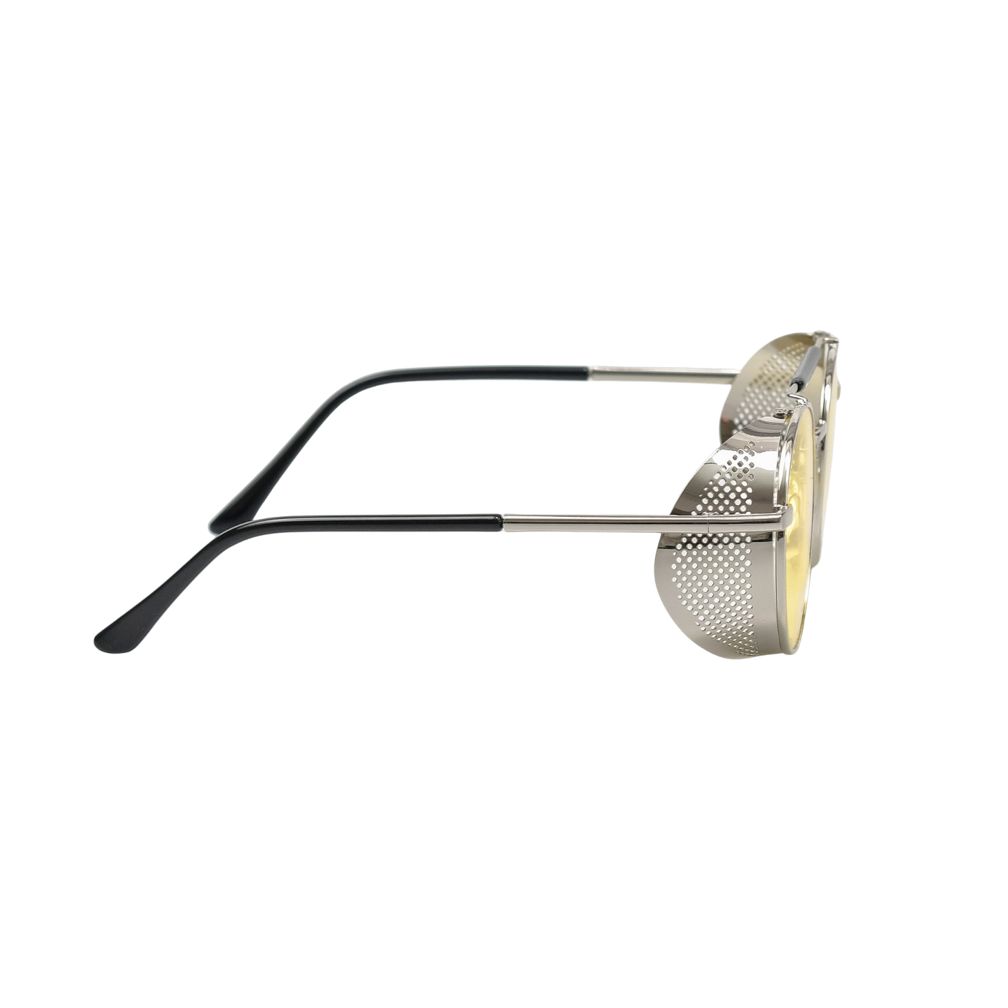 Retro Steampunk Side-Shield Round Sunglasses