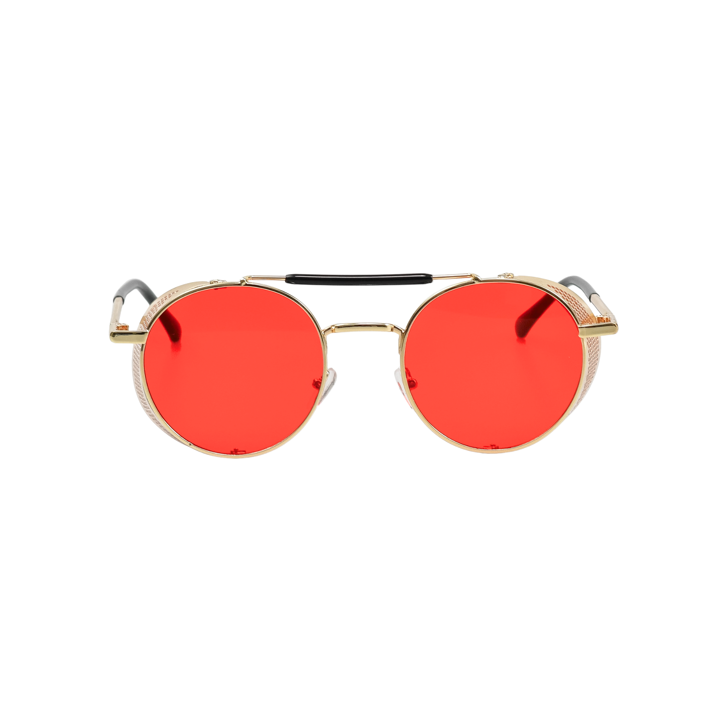Retro Steampunk Side-Shield Round Sunglasses