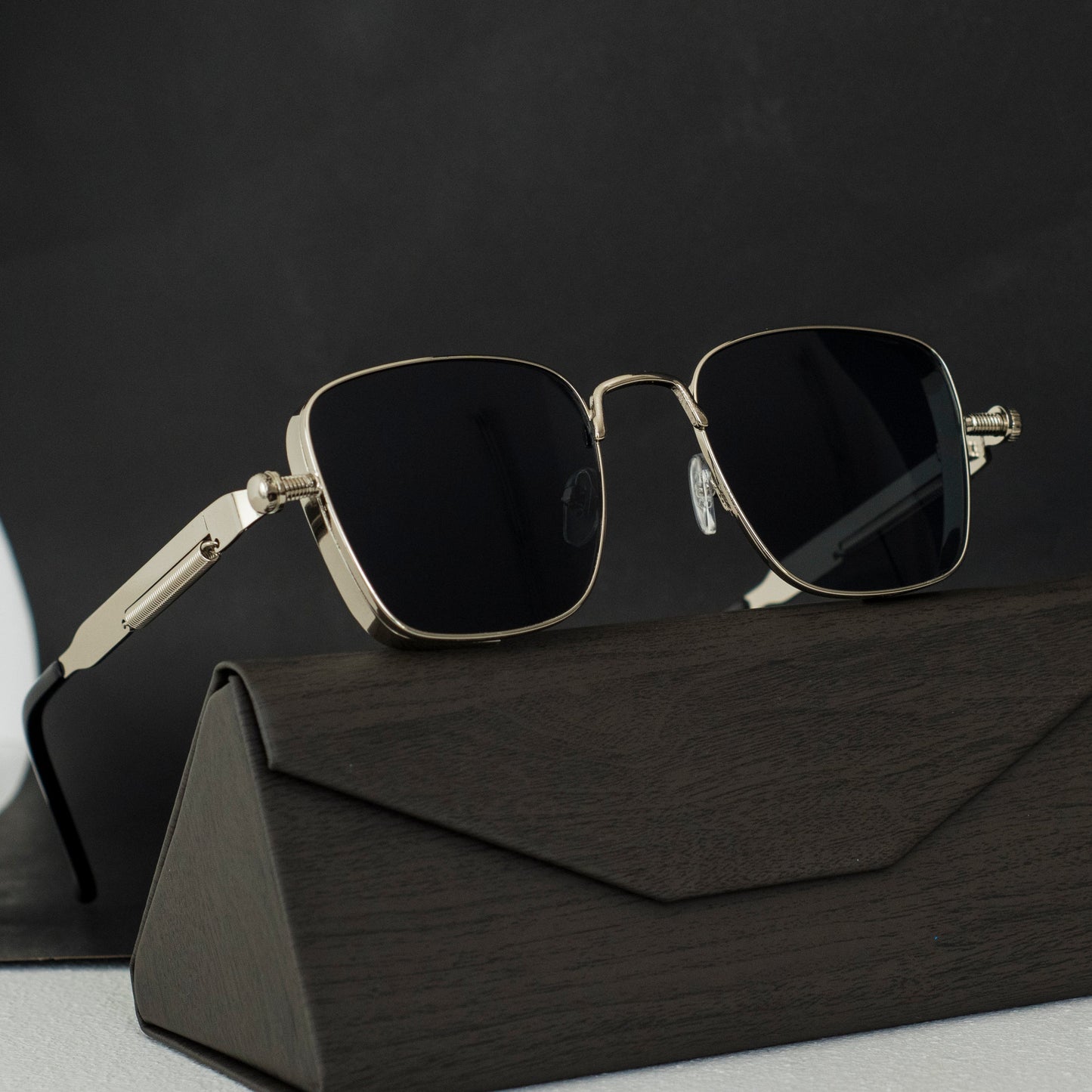 Classic Style Solid Color Ac Square Full Frame Men's Sunglasses