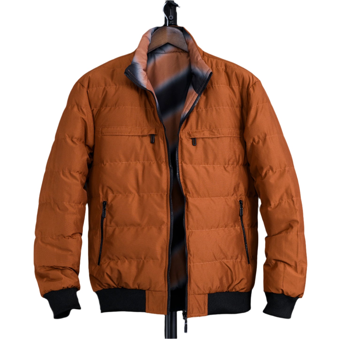 Men Double Sided Stand Collar Casual Jacket