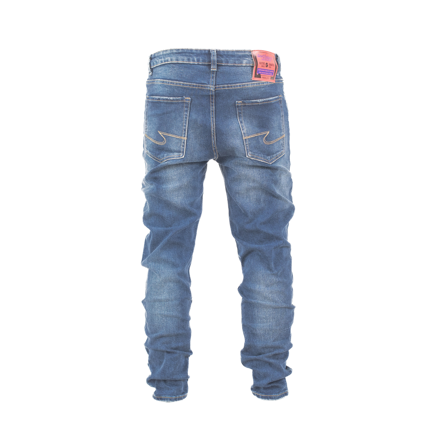 Indigo Edge Distressed Slim-Fit Denim
