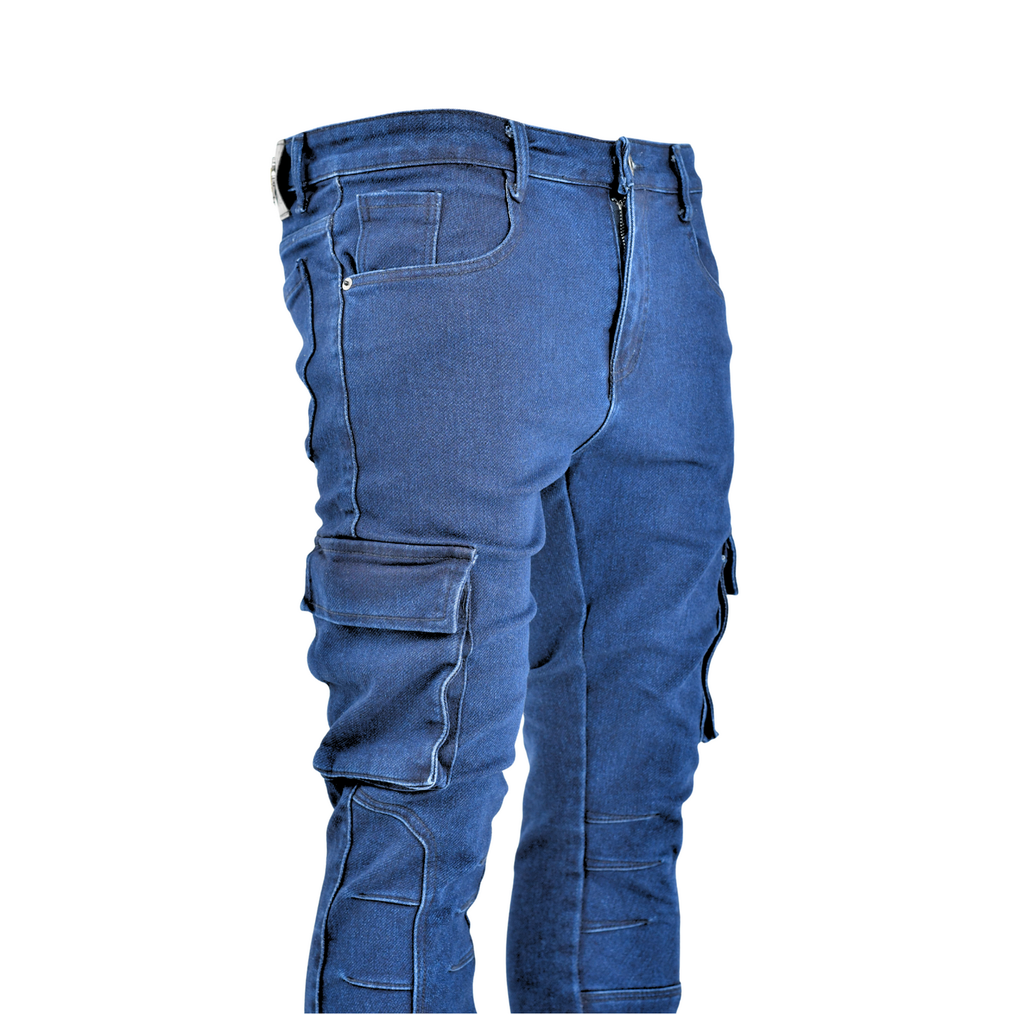 Men’s Deep Indigo Utility Slim Fit Cargo Jeans