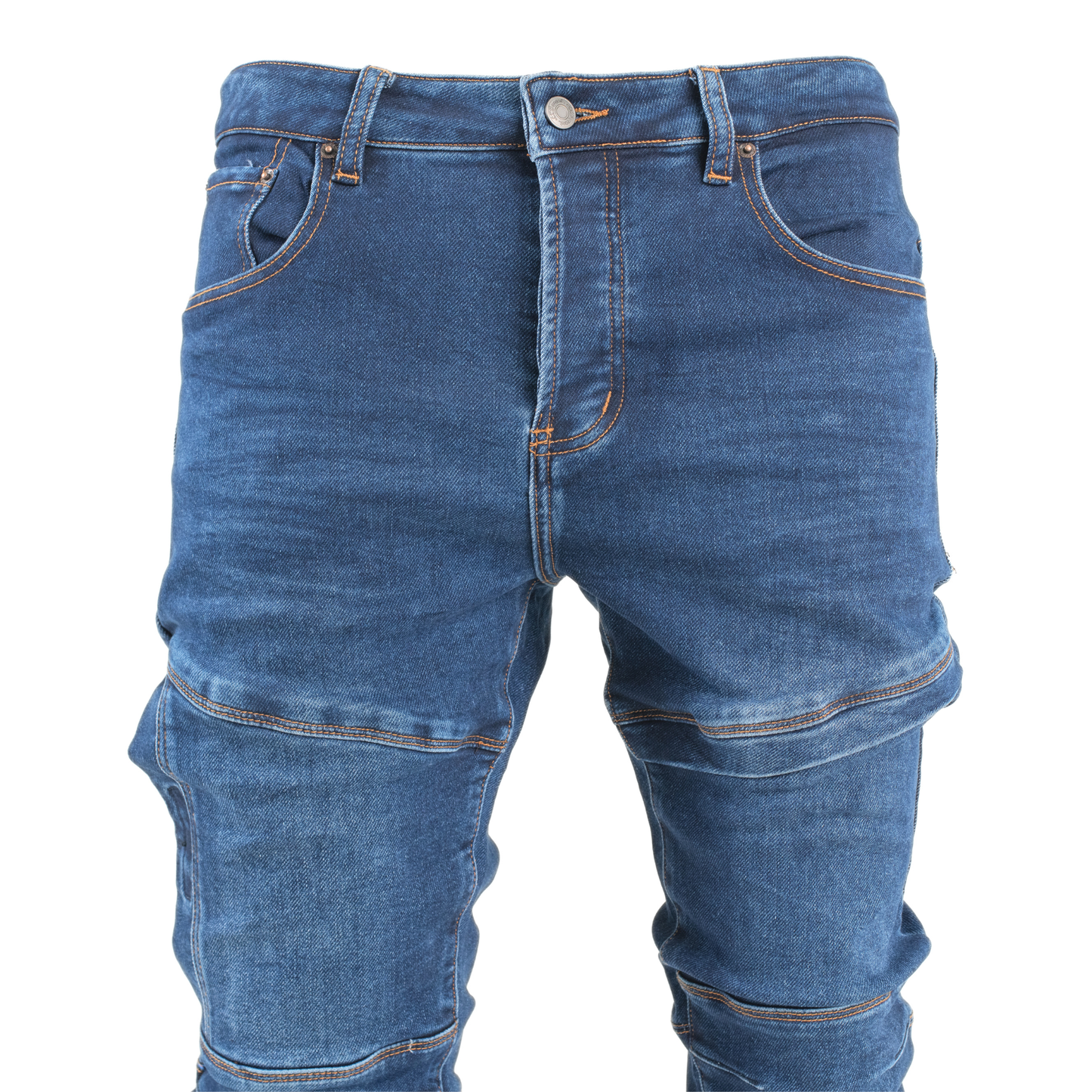 Blue Matrix Panel Skinny Denim