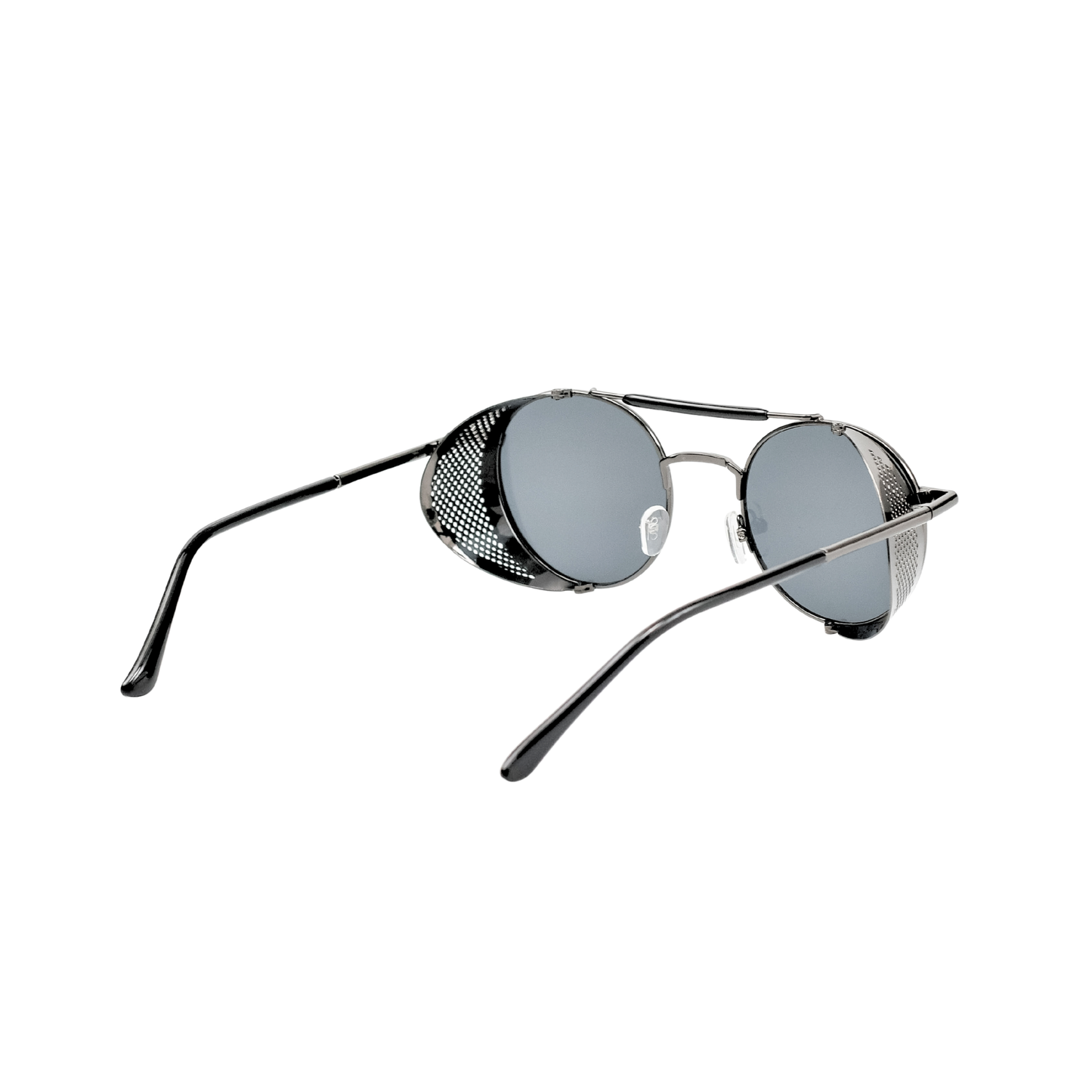 Retro Steampunk Side-Shield Round Sunglasses