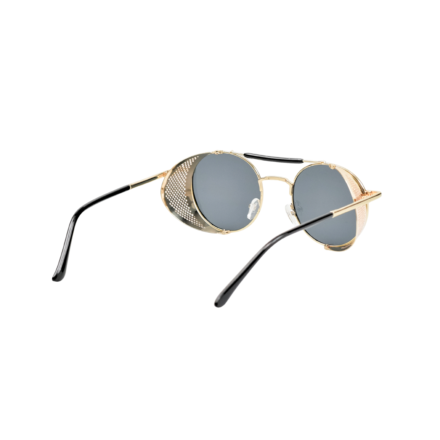 Retro Steampunk Side-Shield Round Sunglasses