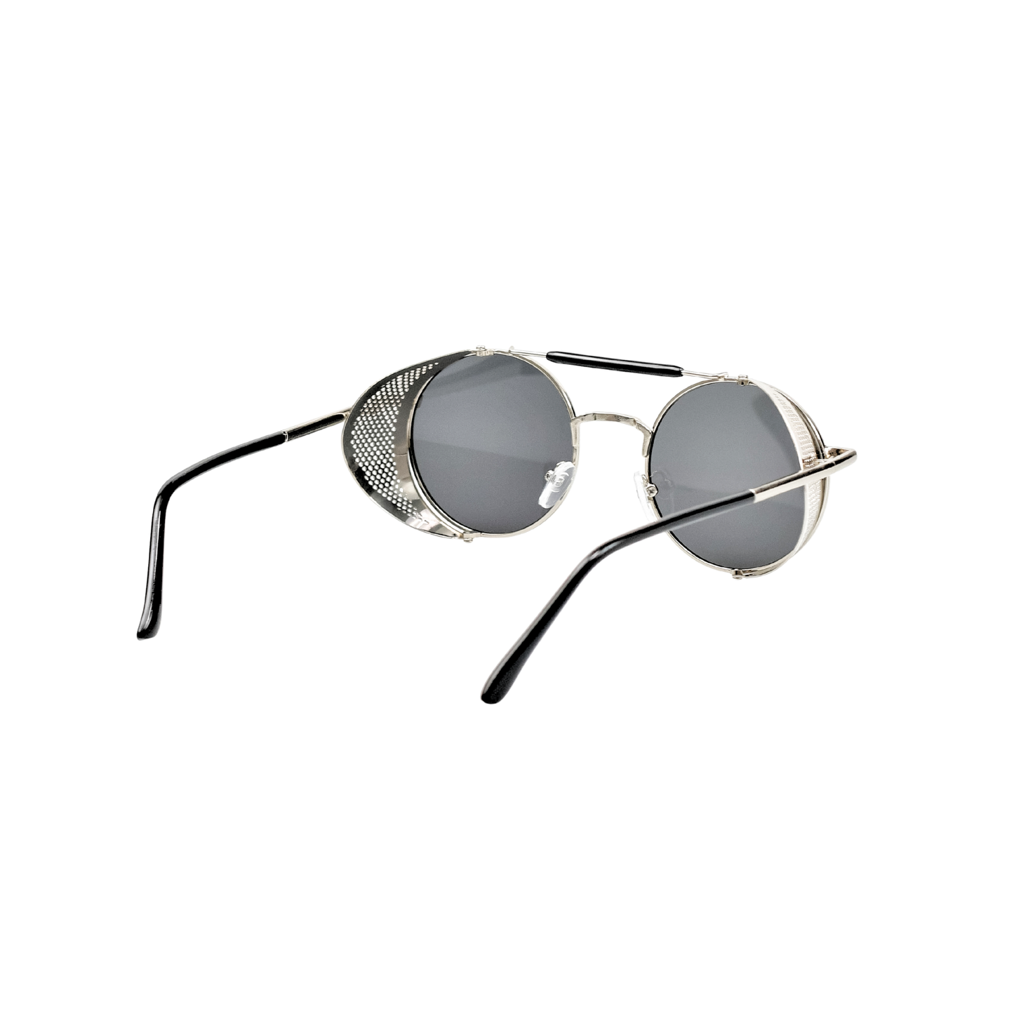 Retro Steampunk Side-Shield Round Sunglasses