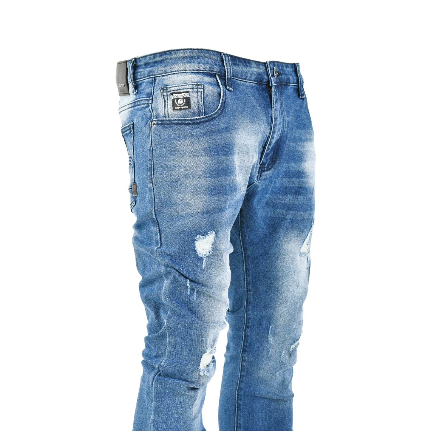 Ice Fade Distressed Skinny Denim