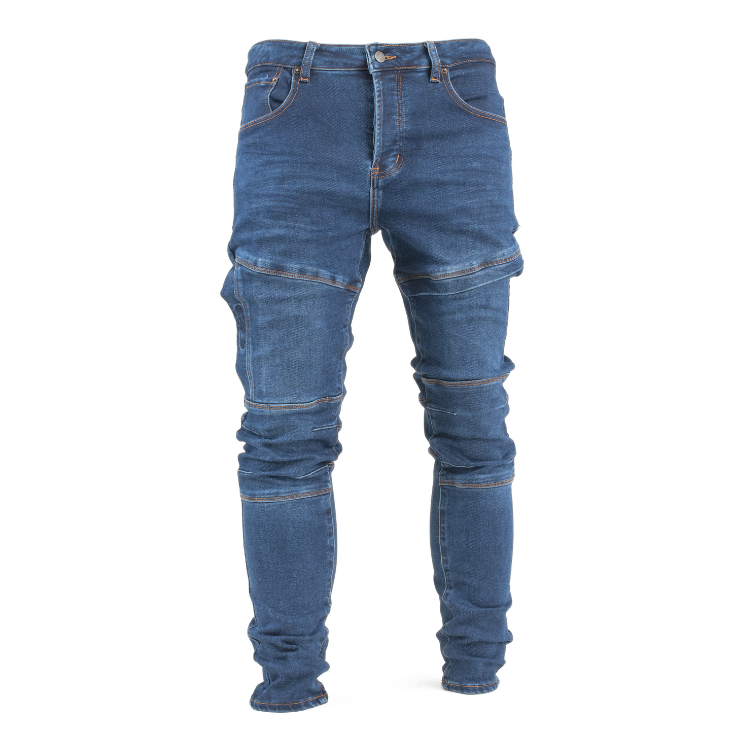 Blue Matrix Panel Skinny Denim