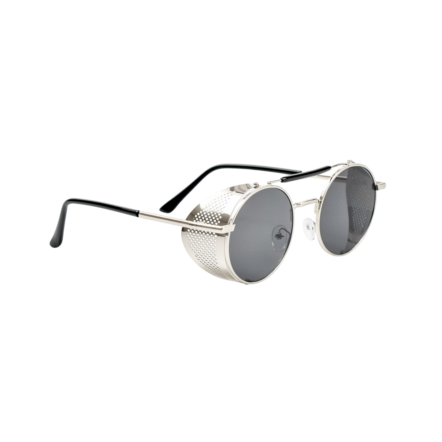 Retro Steampunk Side-Shield Round Sunglasses