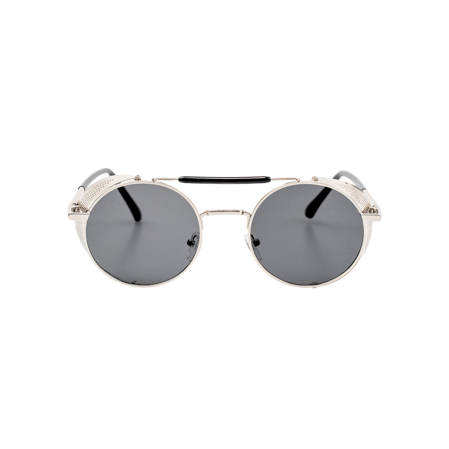 Retro Steampunk Side-Shield Round Sunglasses