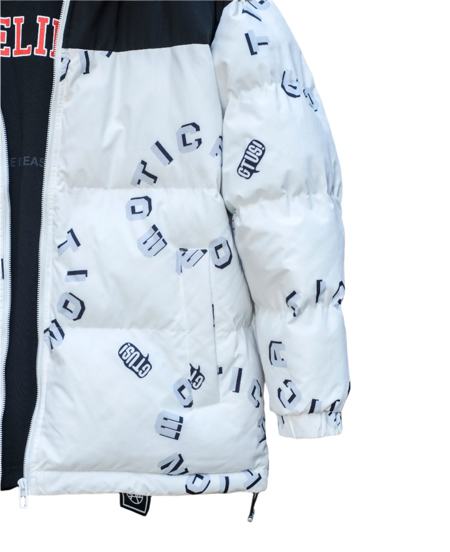 Men Letter Gtusi Print Graphic Wind Breaker Jacket