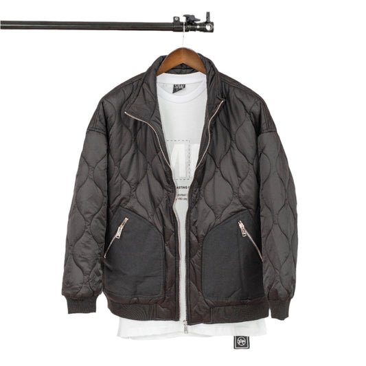 Unisex Bomber Varsity Diamond Quilted Full Zip Jacket.