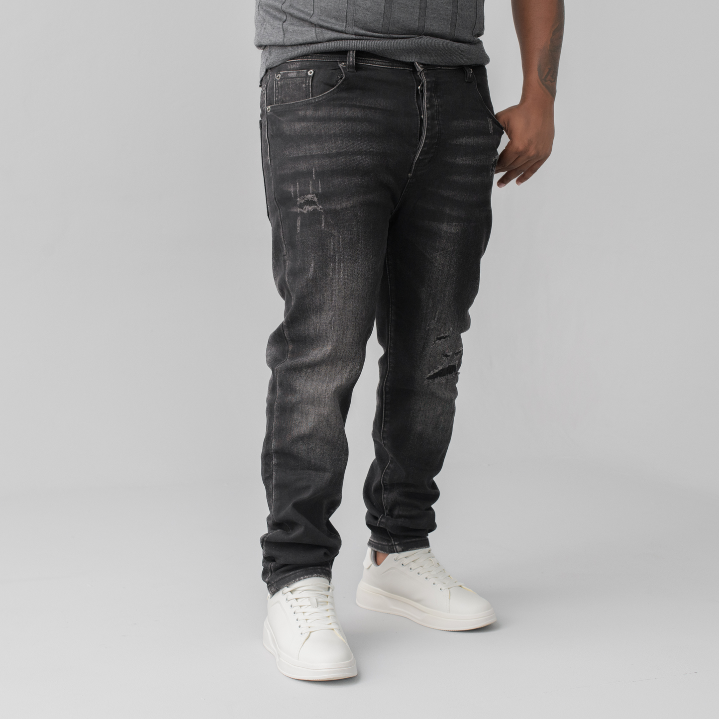 Gee2 Island Black Distressed Denim