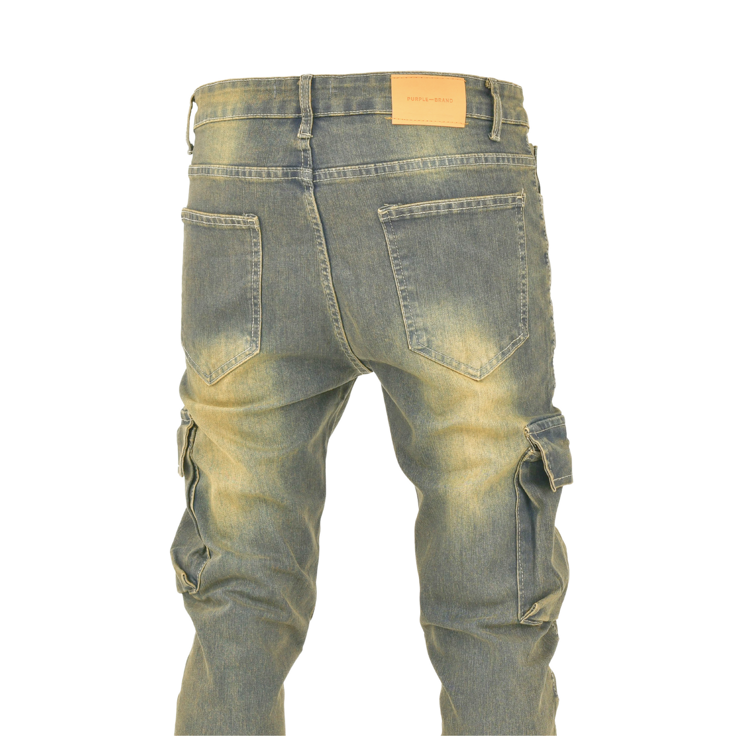 Rugged Fade Cargo Distressed Skinny Denim