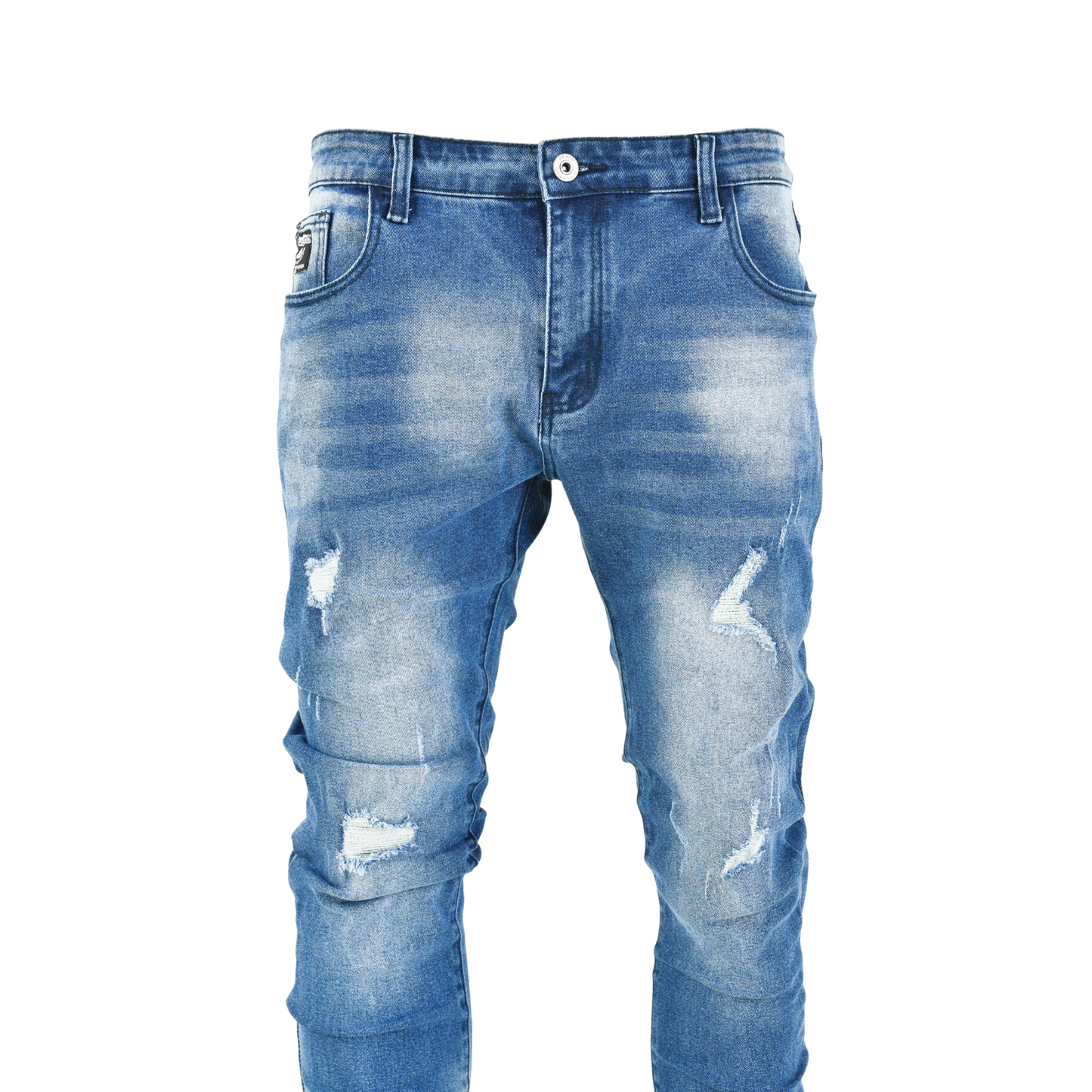 Ice Fade Distressed Skinny Denim