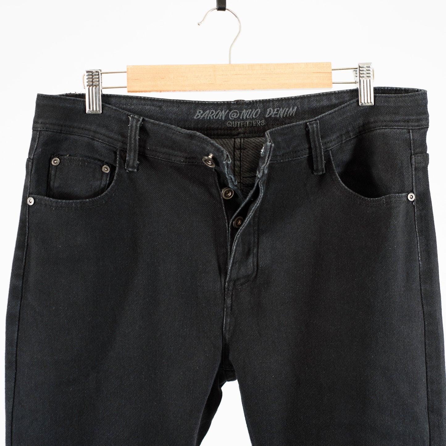 Black Super Stretch B&R Straight Slim Denim