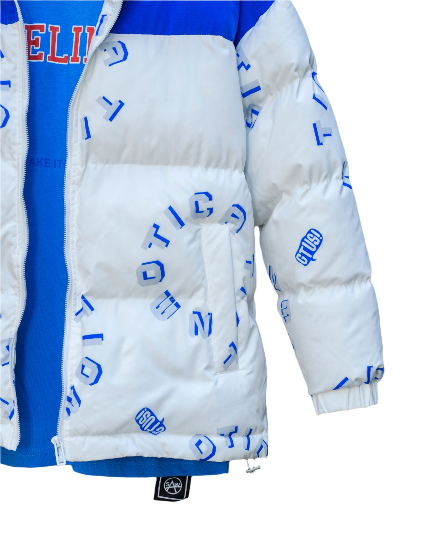 Men Letter Gtusi Print Graphic Wind Breaker Jacket