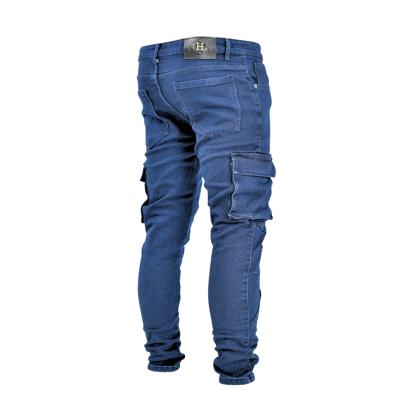 Men’s Deep Indigo Utility Slim Fit Cargo Jeans