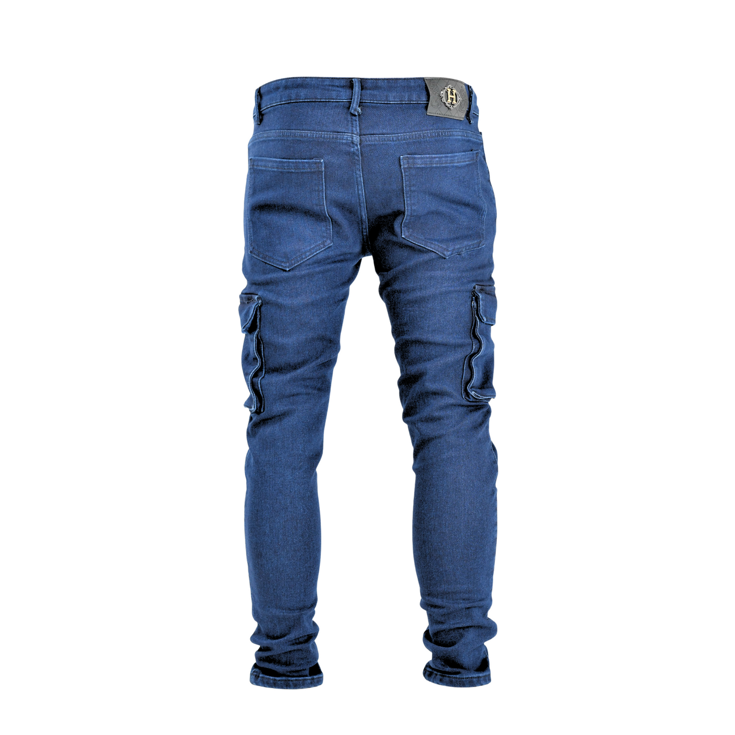 Men’s Deep Indigo Utility Slim Fit Cargo Jeans